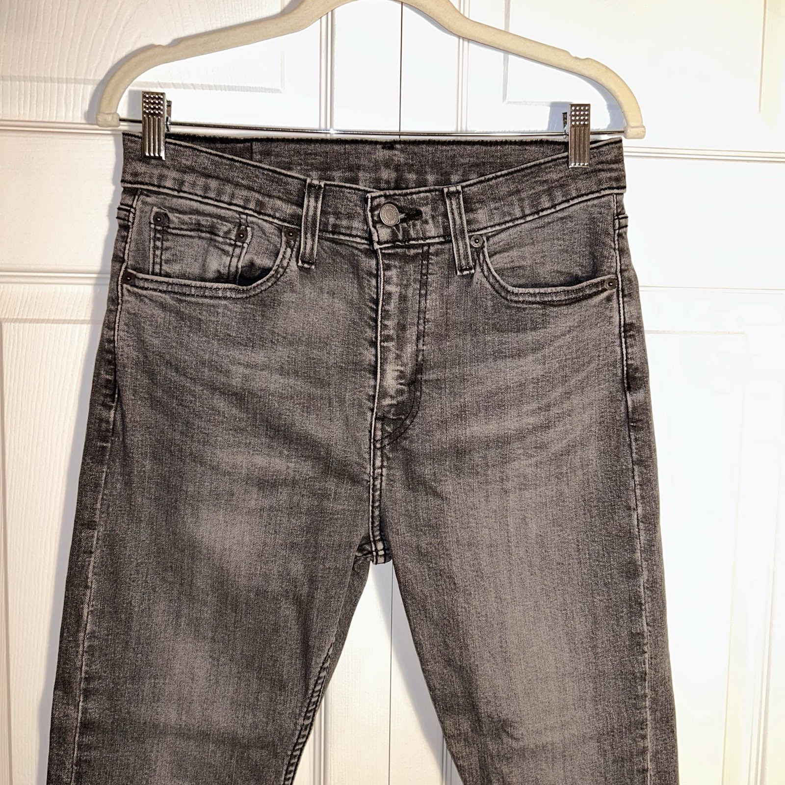 Levi’s Premium Men’s 510 Slim Straight Fit Black Grey Wash Denim Jeans