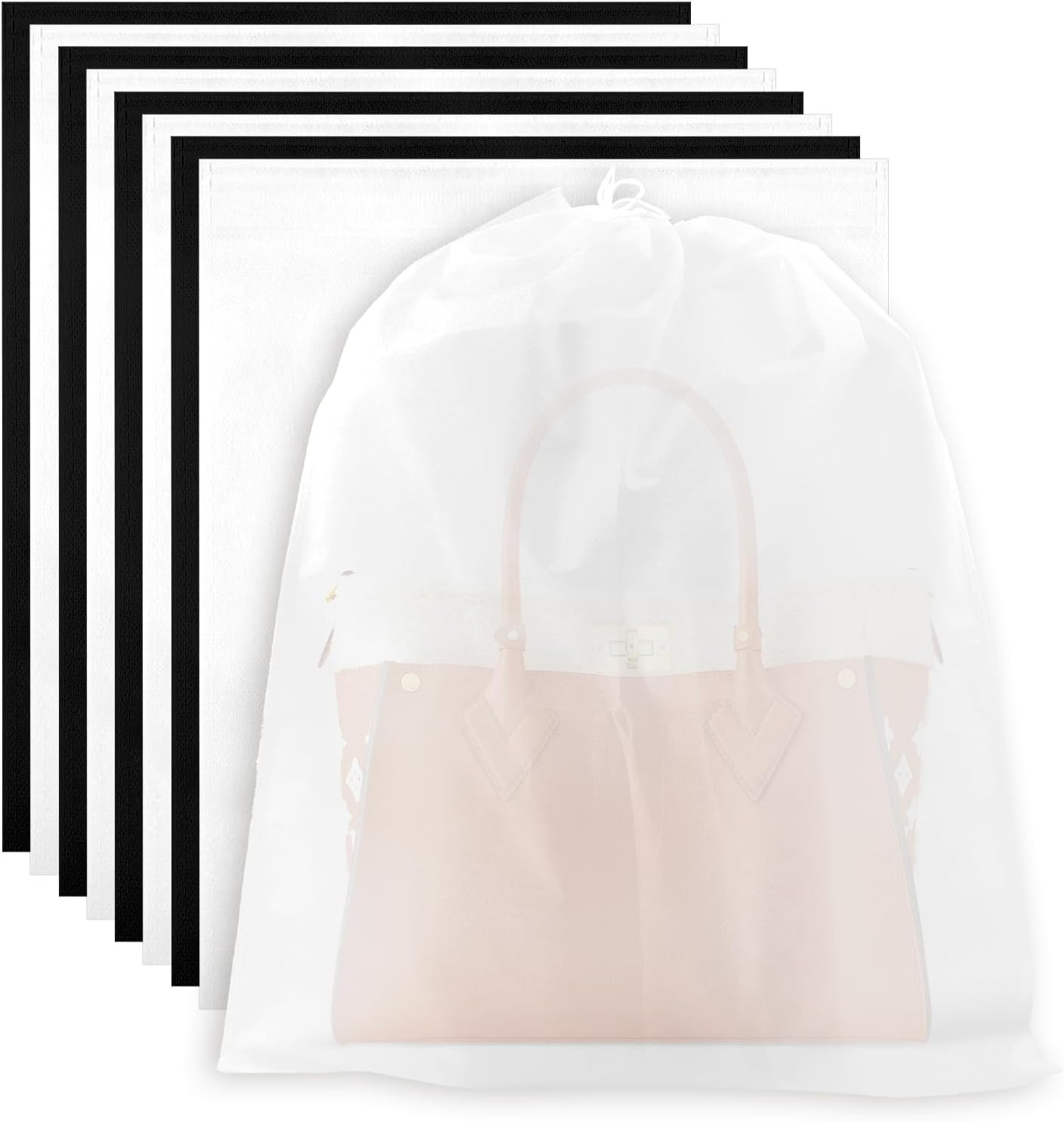 8Pack Large Dust Bags for Handbags 15.7×18.9″ Breathable Purse Shoe Storage Pouc