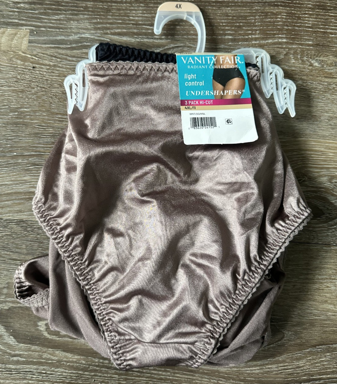 2 Radiant Vanity Fair Hi Cut Underwear Light Control Black Brown Womens 4XL