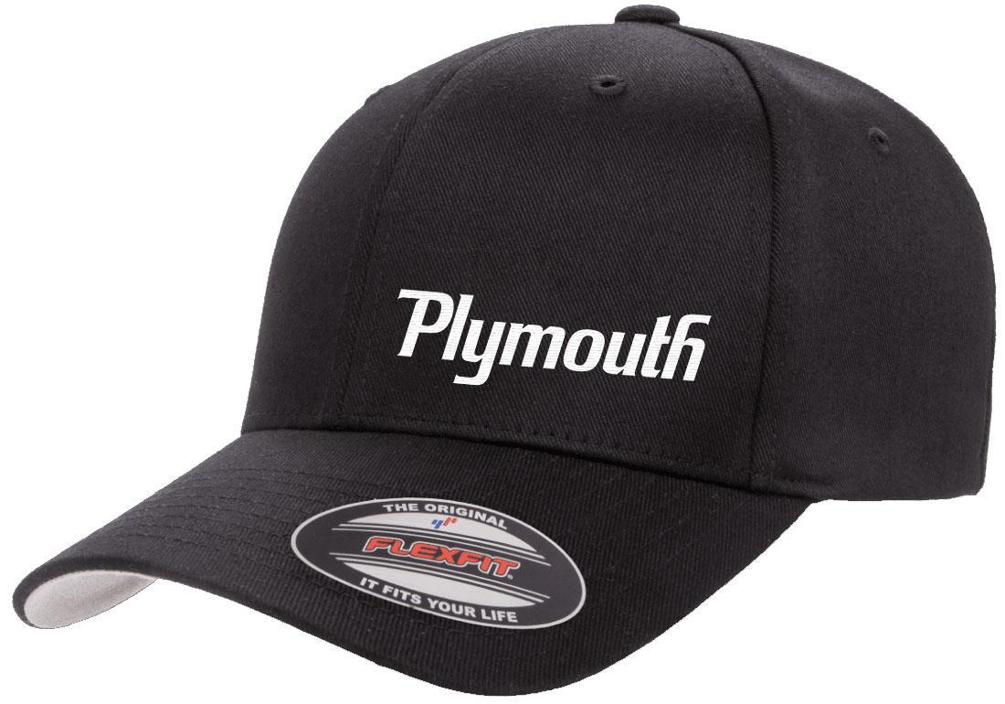 Plymouth Muscle Cars Logo Embroidered Side Panel Flexfit 6277 Baseball Hat Cap