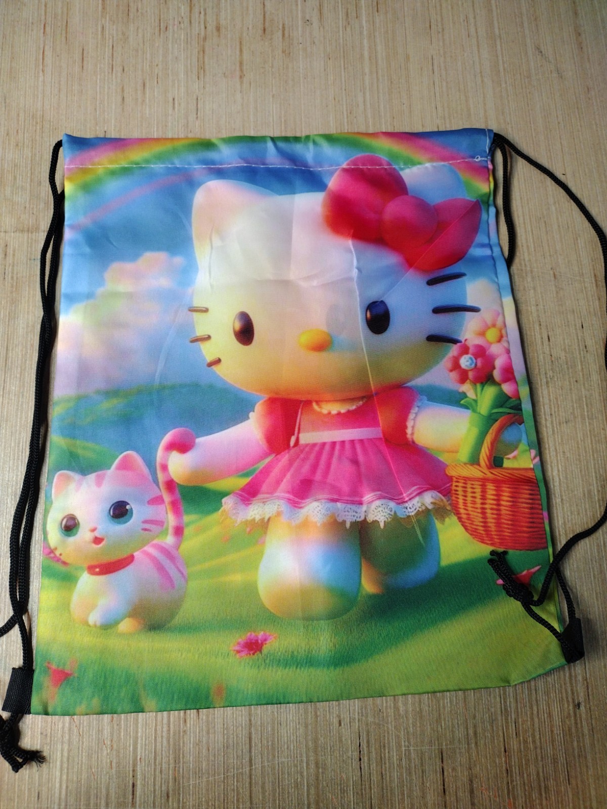 Hello Kitty Small Drawstring Bag Hello Kitty With A Kitty Double-sided Print