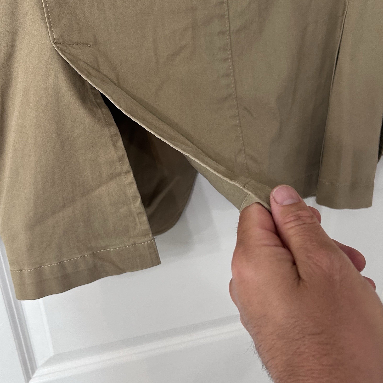 Kroon HARRISON Unstructured Summer Blazer 38R Khaki Tan Cotton Stretch Casual VG