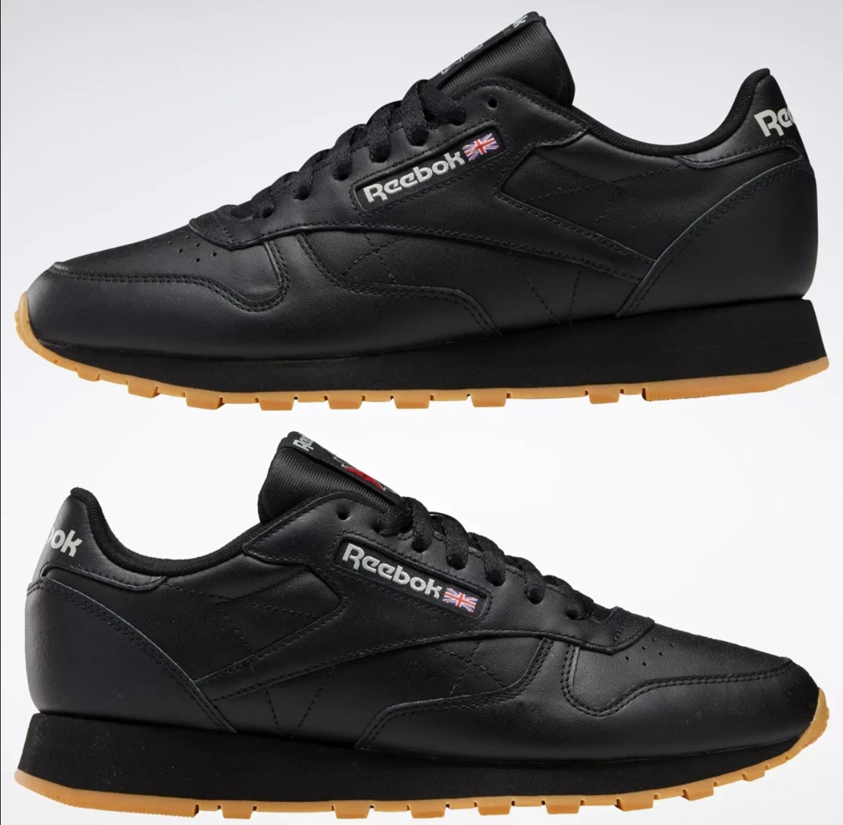 NWOB Reebok Classic Leather 100008493 BLK / GUM SZ 9