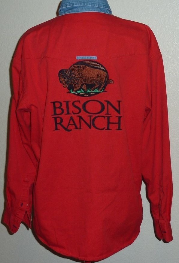 Bison Ranch Embroidered Cowboy Code Long Sleeve Shirt