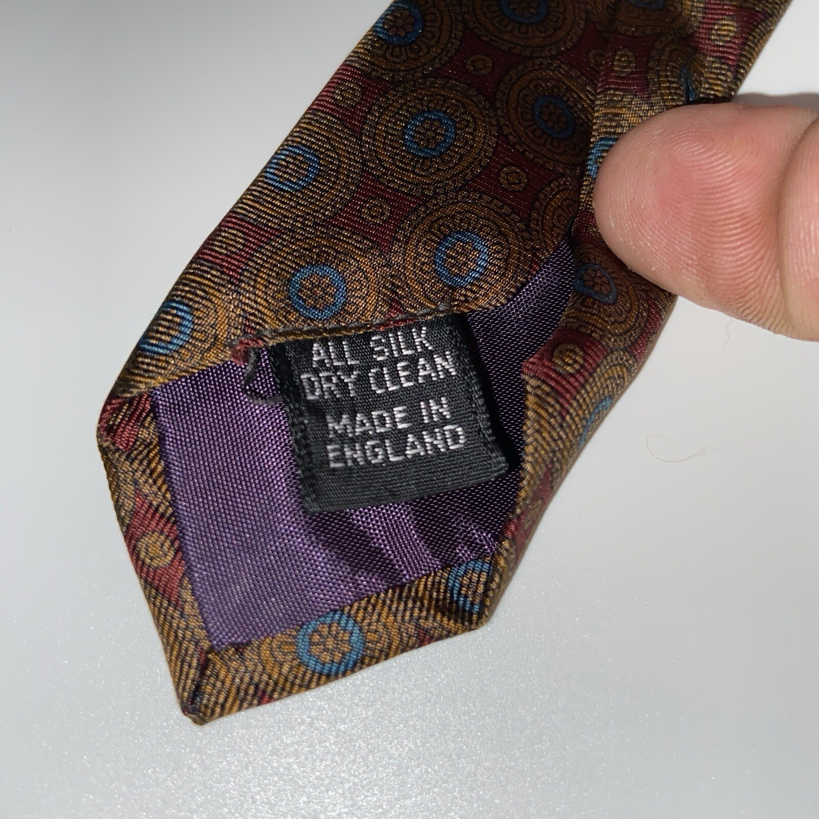 Jack Henry Kansas City By John Comfort Tie All Silk Red Tan Blue Made In England