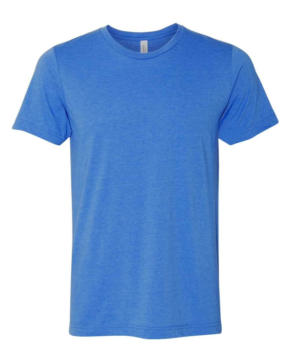 Bella + Canvas 3001CVC Large Heather True Royal CVC Jersey Unisex Blue Tshirt