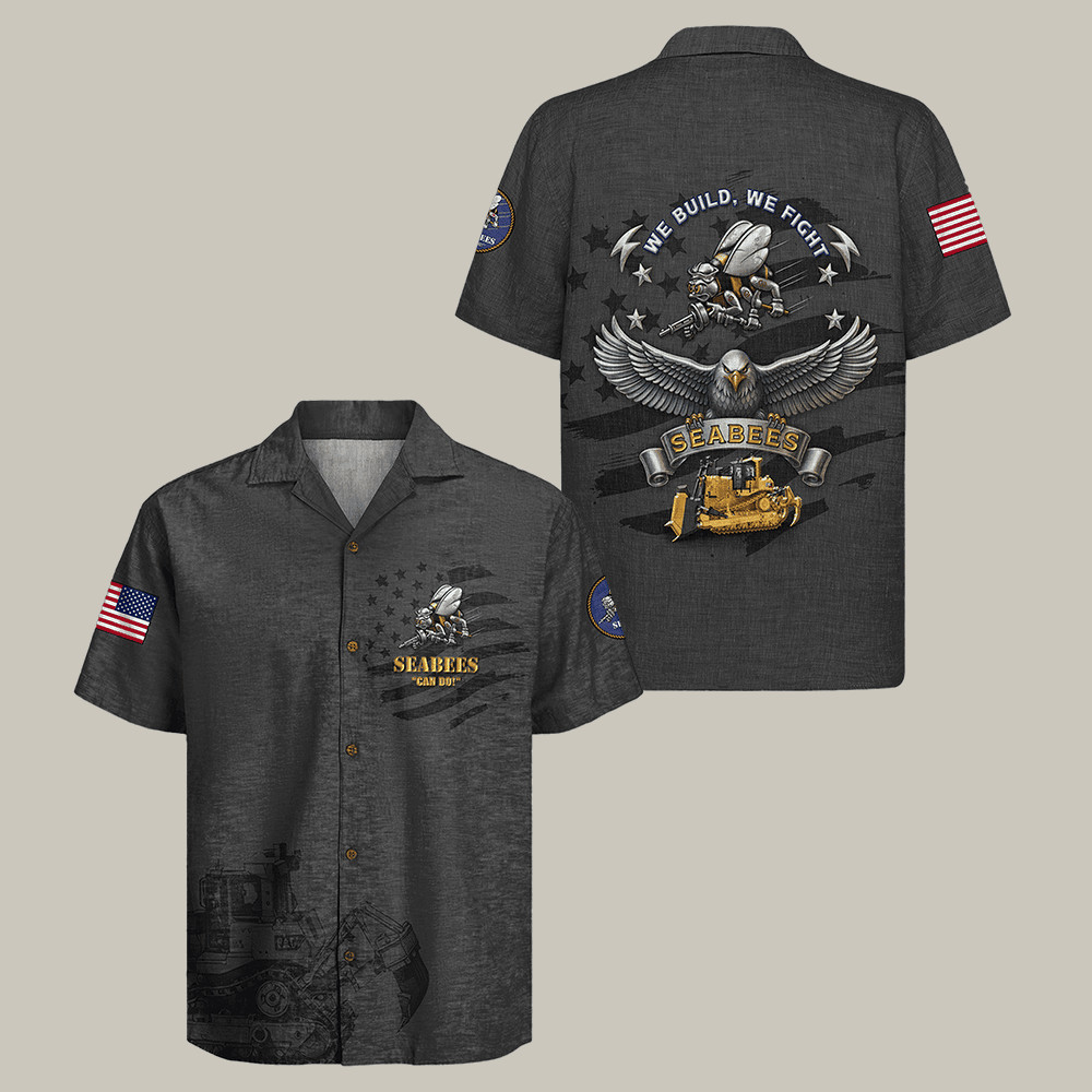 Eagle US Navy Seabees 250th Years Of Service Hawaiian Shirt Military Appreciatio