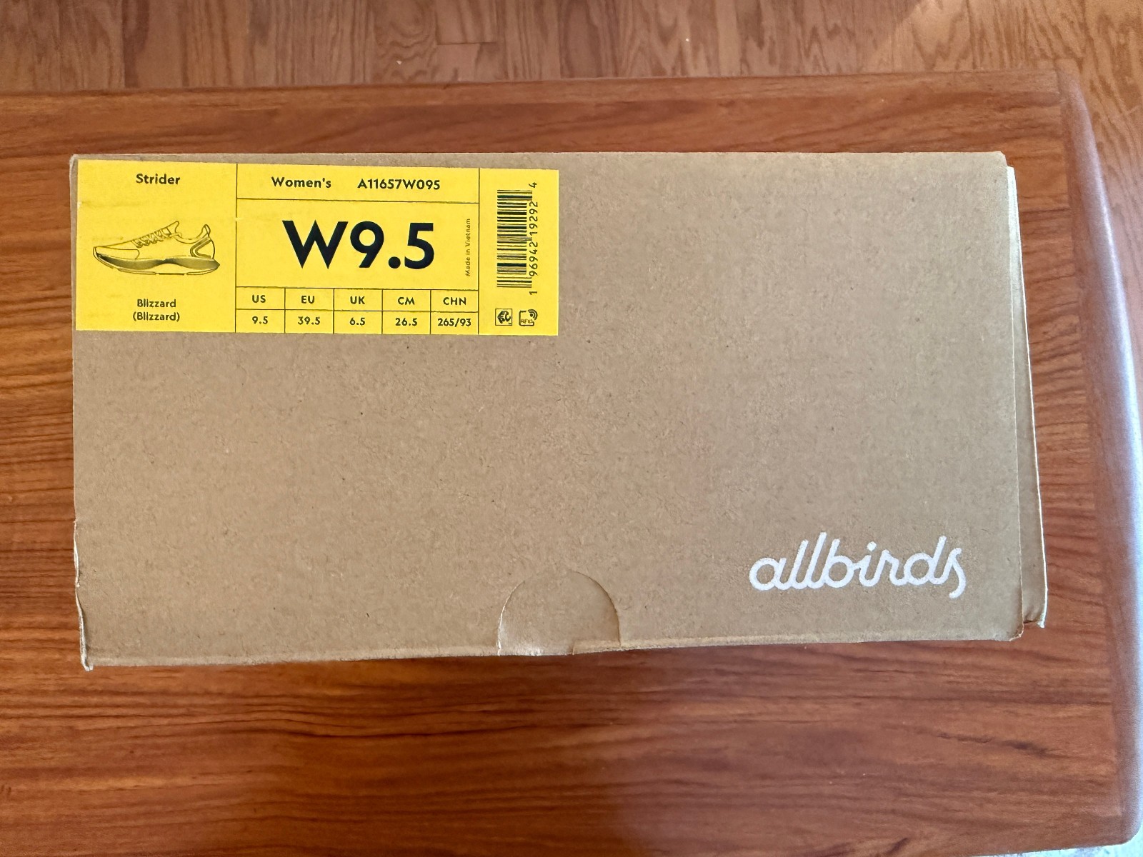 Allbirds Womens Strider Shoes “Blizzard” model size 9.5 White