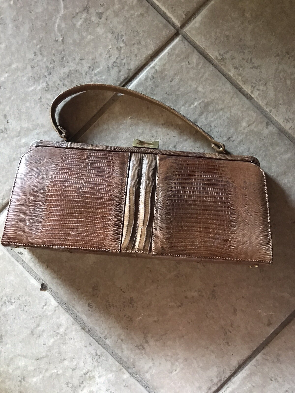 Vintage Lizard Skin Purse Palizzio Of New York Hollywood Regency Handbag Italy