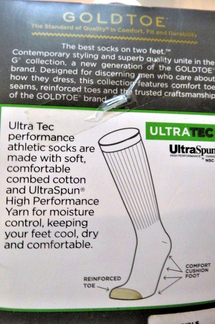 NIP Men’s Gold Toe White Over The Calf Athletic Socks-3 Pair-Shoe size 6-12 1/2