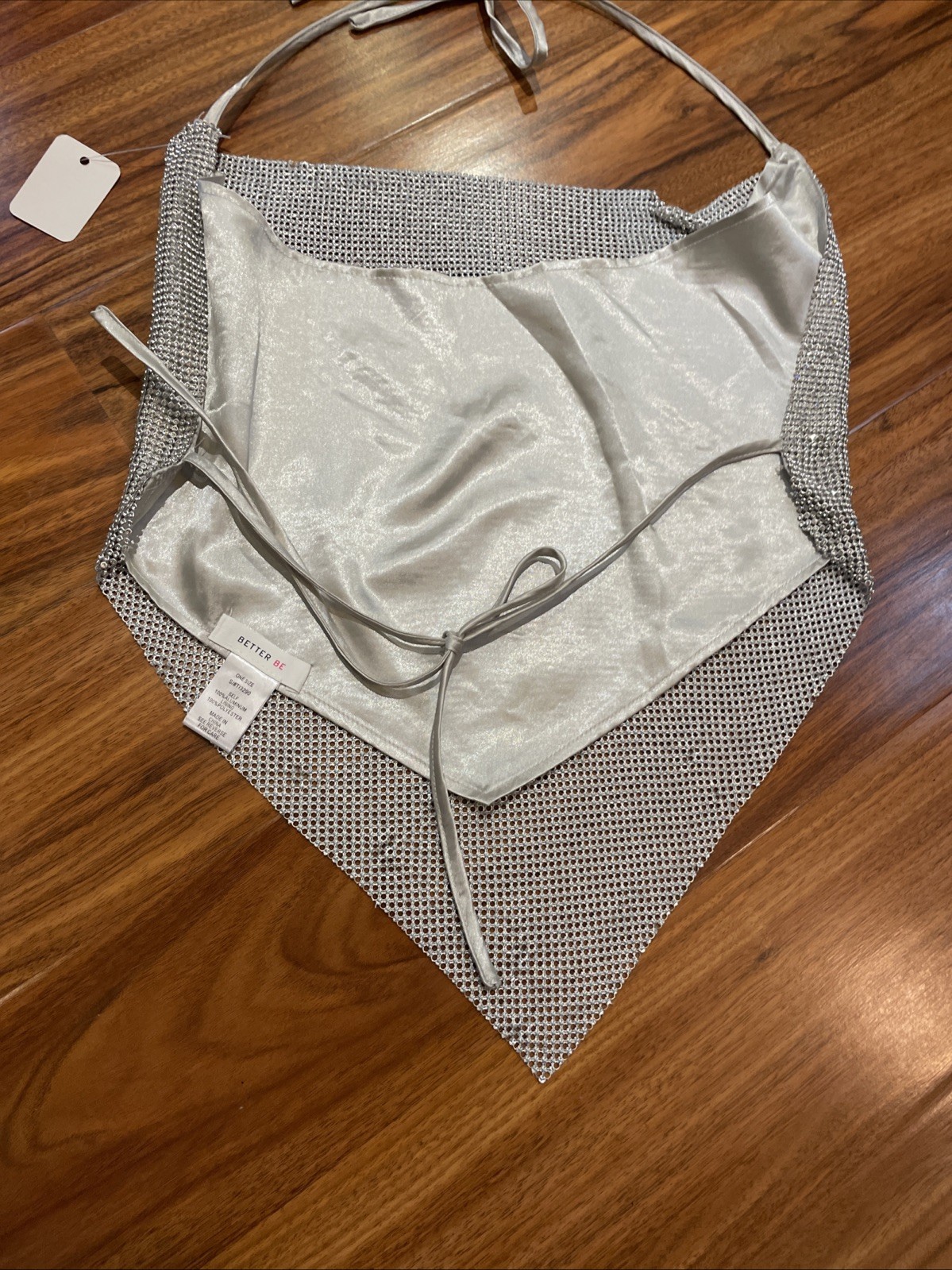 Silver Diamond Open Back One Size Scoop Neck Top
