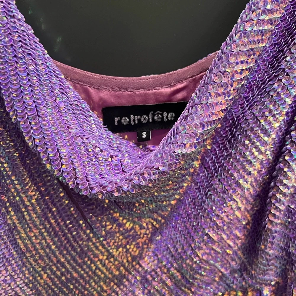 Retrofete Jill Sequin Dress in Iridescent Lavender | Size Small | Sold Out