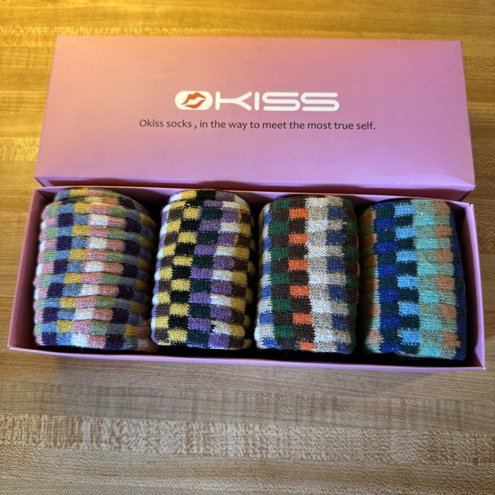 OKISS socks 4 piece multi color thick crew socks women New in box