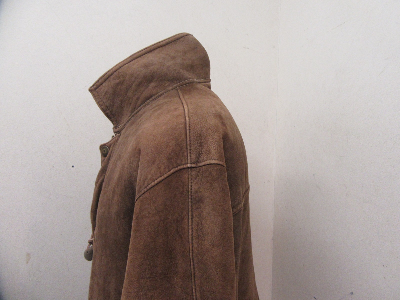 VINTAGE MORLANDS SHEEPSKIN LEATHER DUFFLE BANE JACKET SIZE 40 OR M