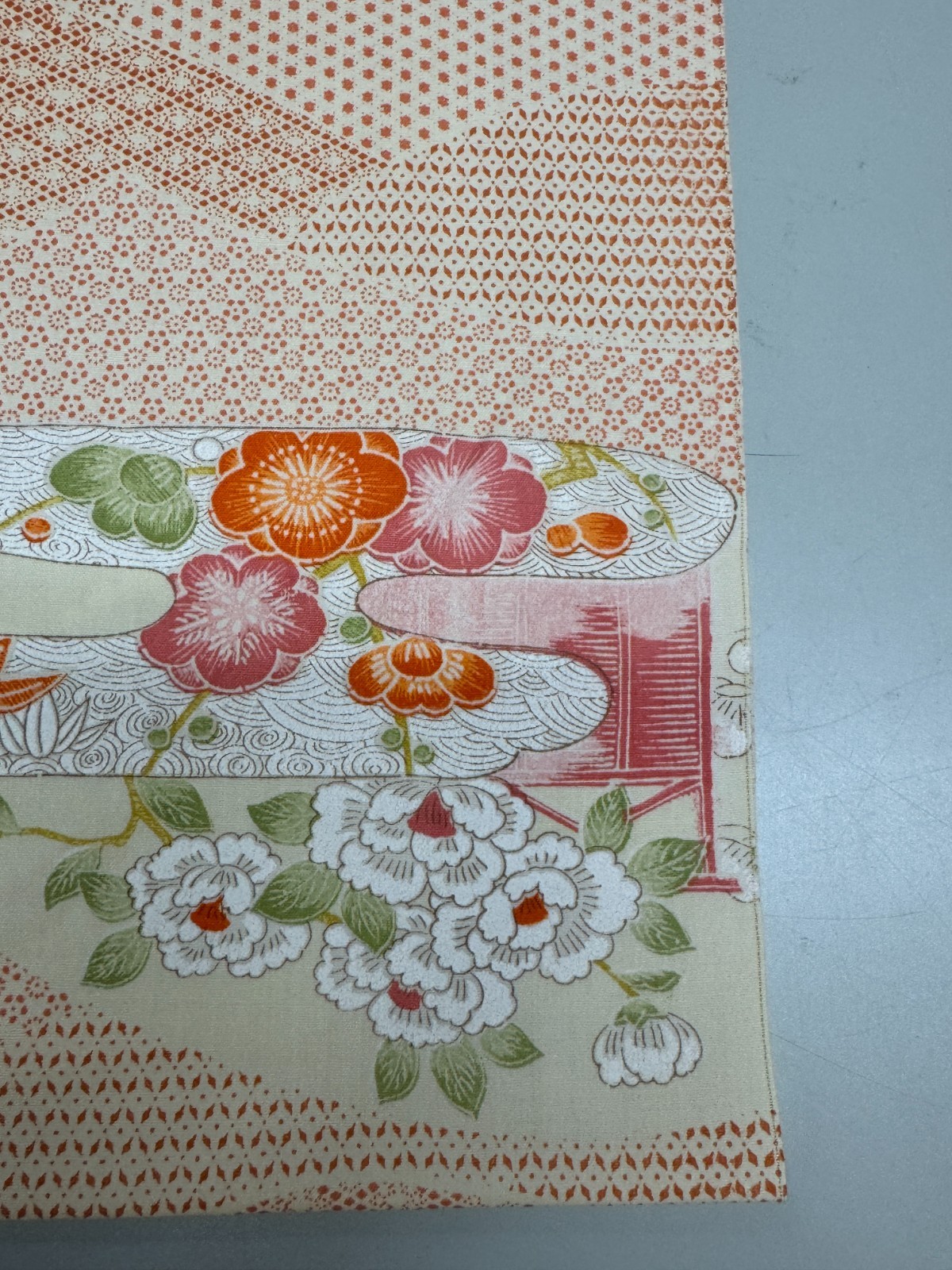 Japanese Vintage Kimono Fabric cloth Boro Wool Pink tradition 35.4×14.5 in