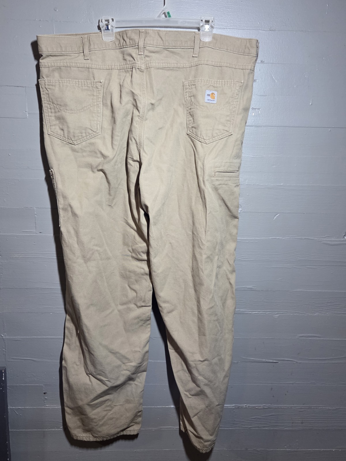 Carhartt Men’s Cat 2 Flame Resistant Zip Fly 48×34 Khaki Work Pants FRB159