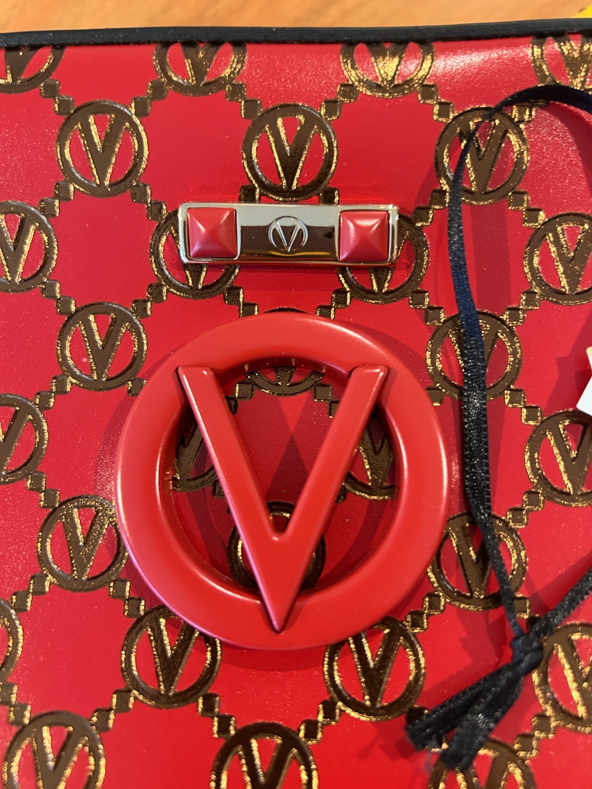 Valentino Babette Monogram Crossbody Bag Red/Dark Magenta Brand New