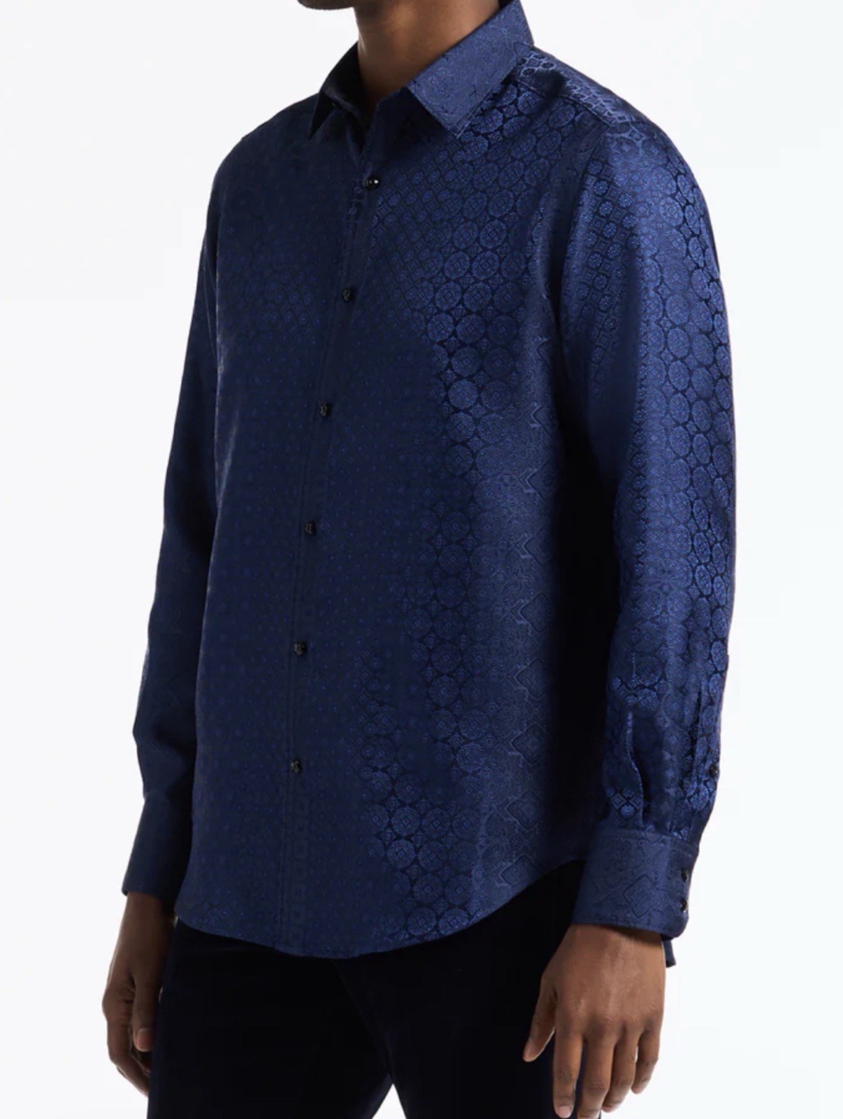 NWT $598 ROBERT GRAHAM NOBLE TOUCH LIMITED EDITION NAVY JACQUARD SHIRT Small