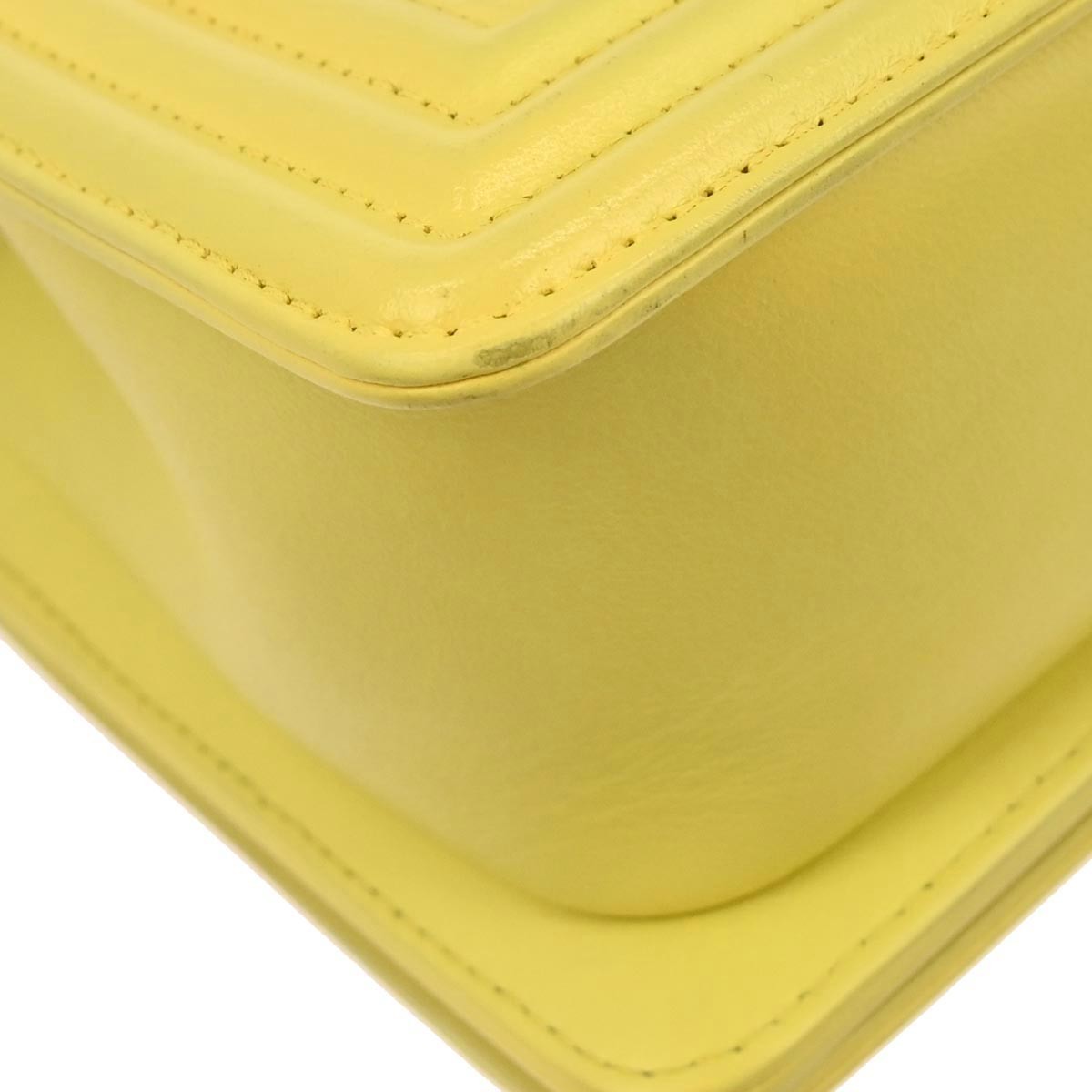 Boy Chanel Yellow Lambskin Medium Chain Shoulder Bag 135576