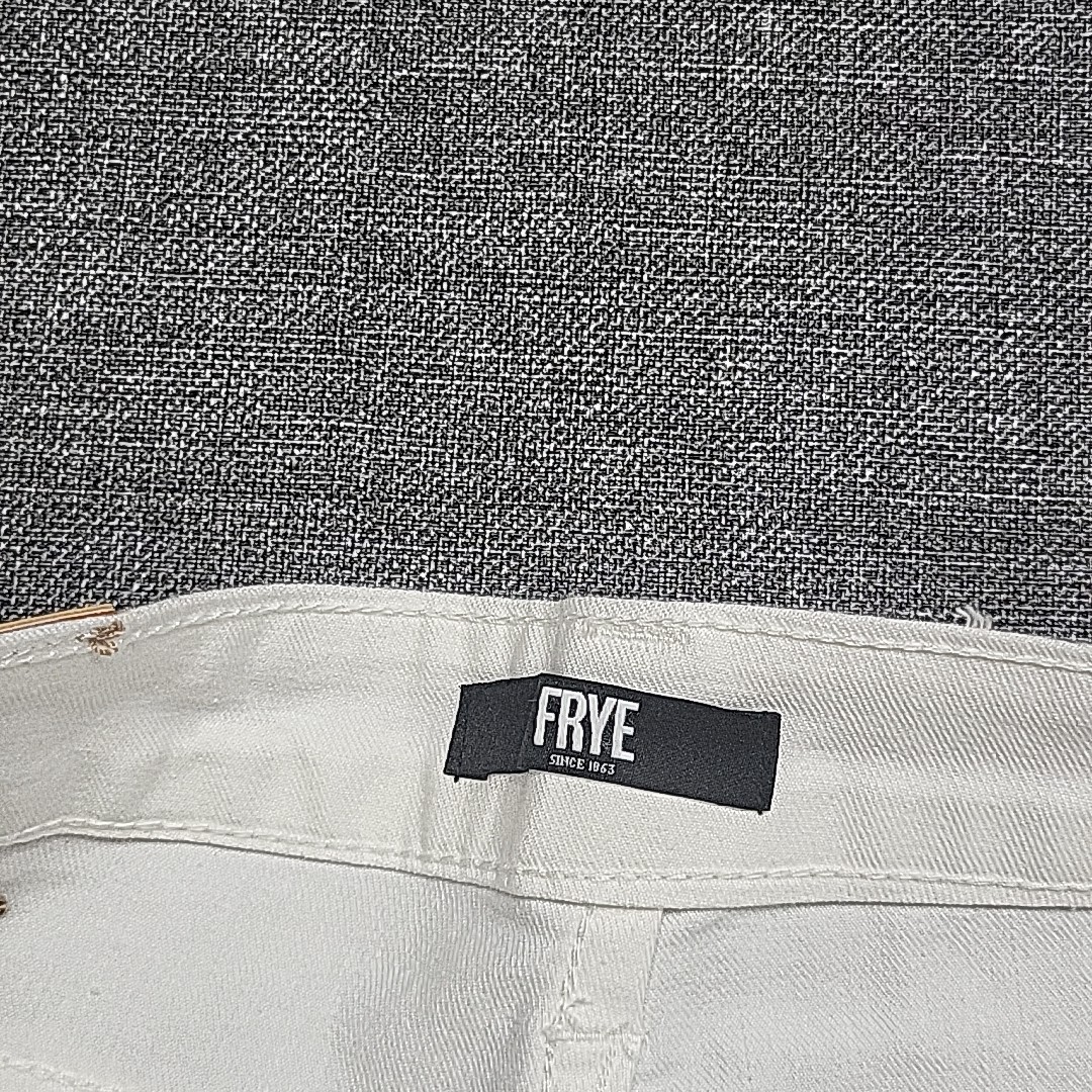 Frye Womens Jeans Size 16/34 Off White Button Zip Fly High Rise Jeans w Pockets