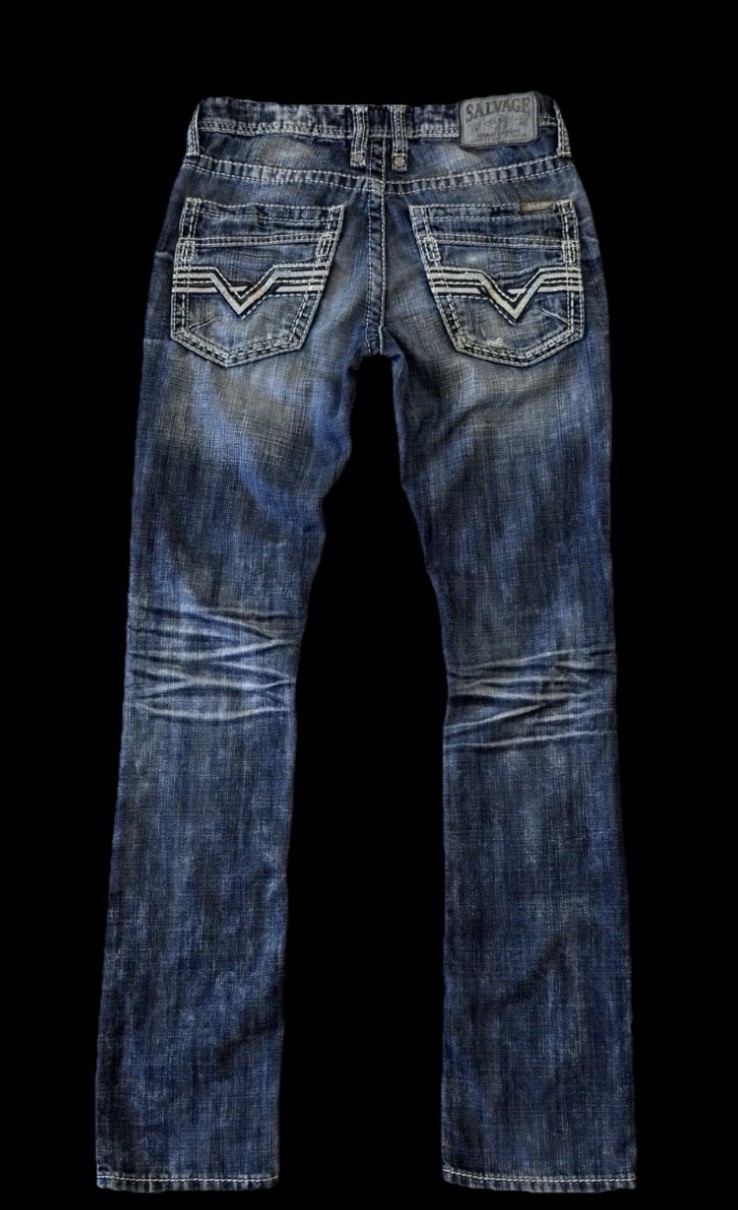 Salvage HAVOC Slim Straight Stretch Buckle Jeans ~ Men’s Size 28 x 32