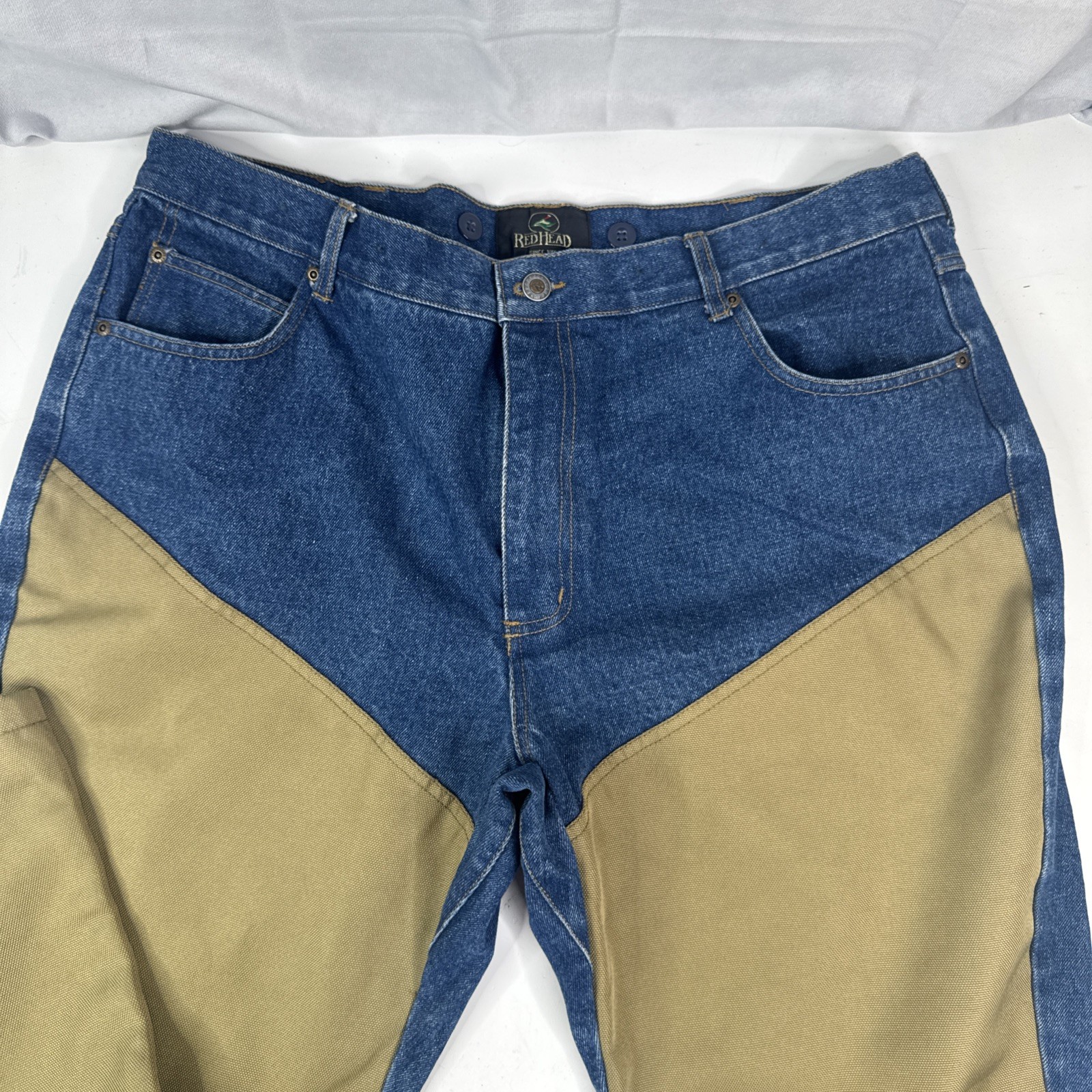 RedHead Pants Mens 40×30 Denim Duck Canvas Reinforcedouble Knee Outdoor Workwear