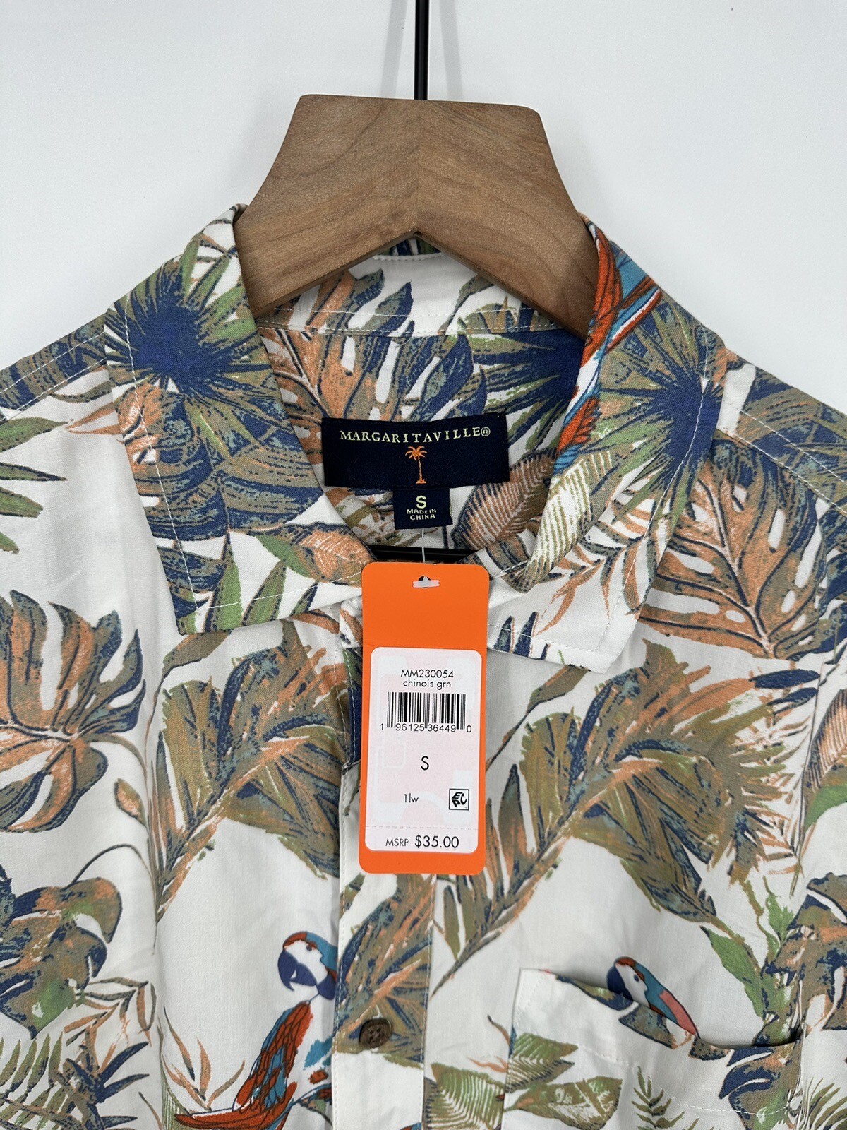 NEW Jimmy Buffet Margaritaville Men’s Hawaiian Shirt 100% Rayon Size Small #10