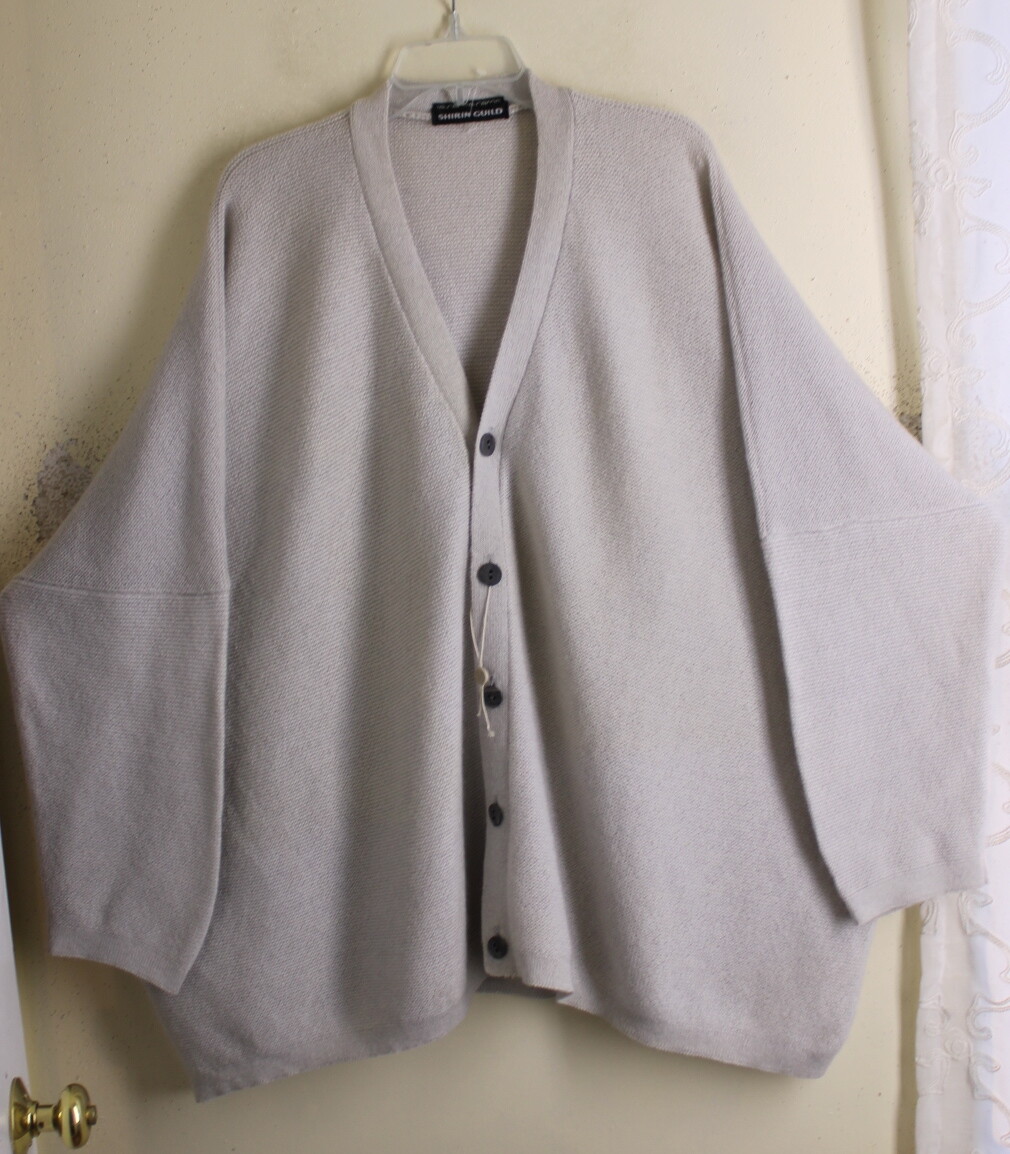 New Shirin Guild OS 53% Cashmere Mohair 32″L Cardigan Sweater Eskandar 1X 2X 3X