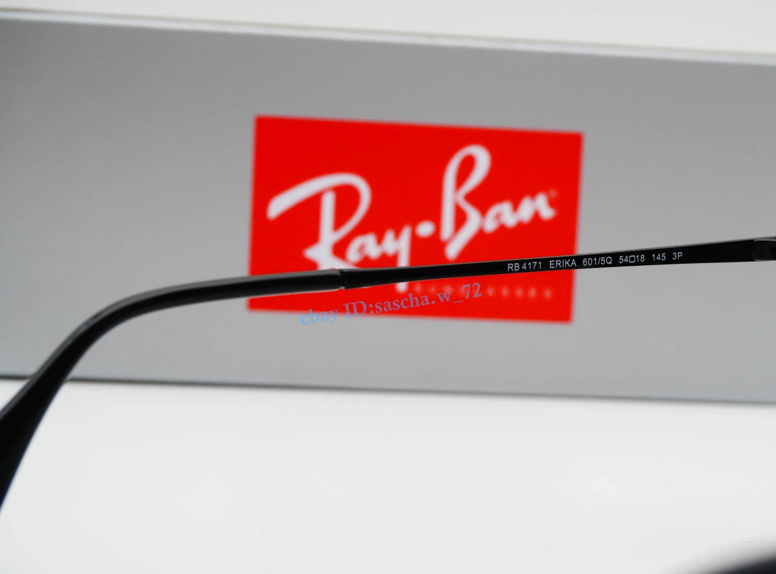 Ray-Ban Erika RB4171 6015Q Sunglasses Lens Purple Polarized/ Black Frames 54MM
