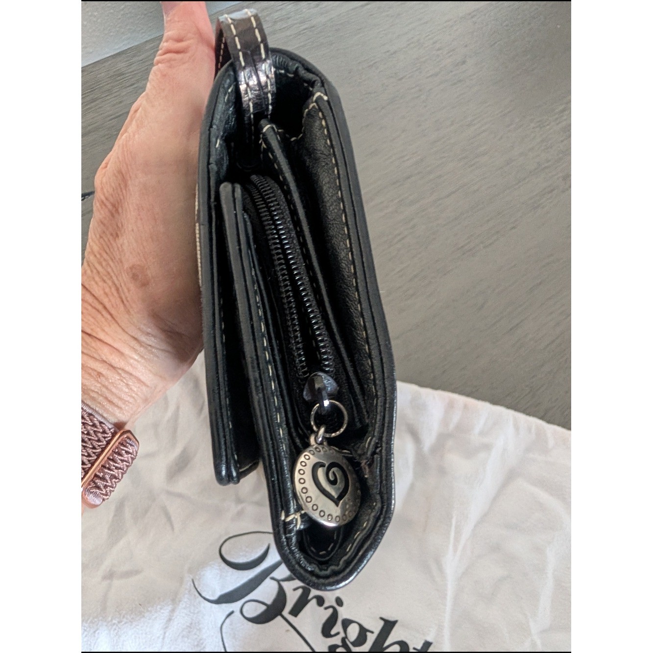 Brighton B & Hearts Crossbody Organizer Wallet Purse