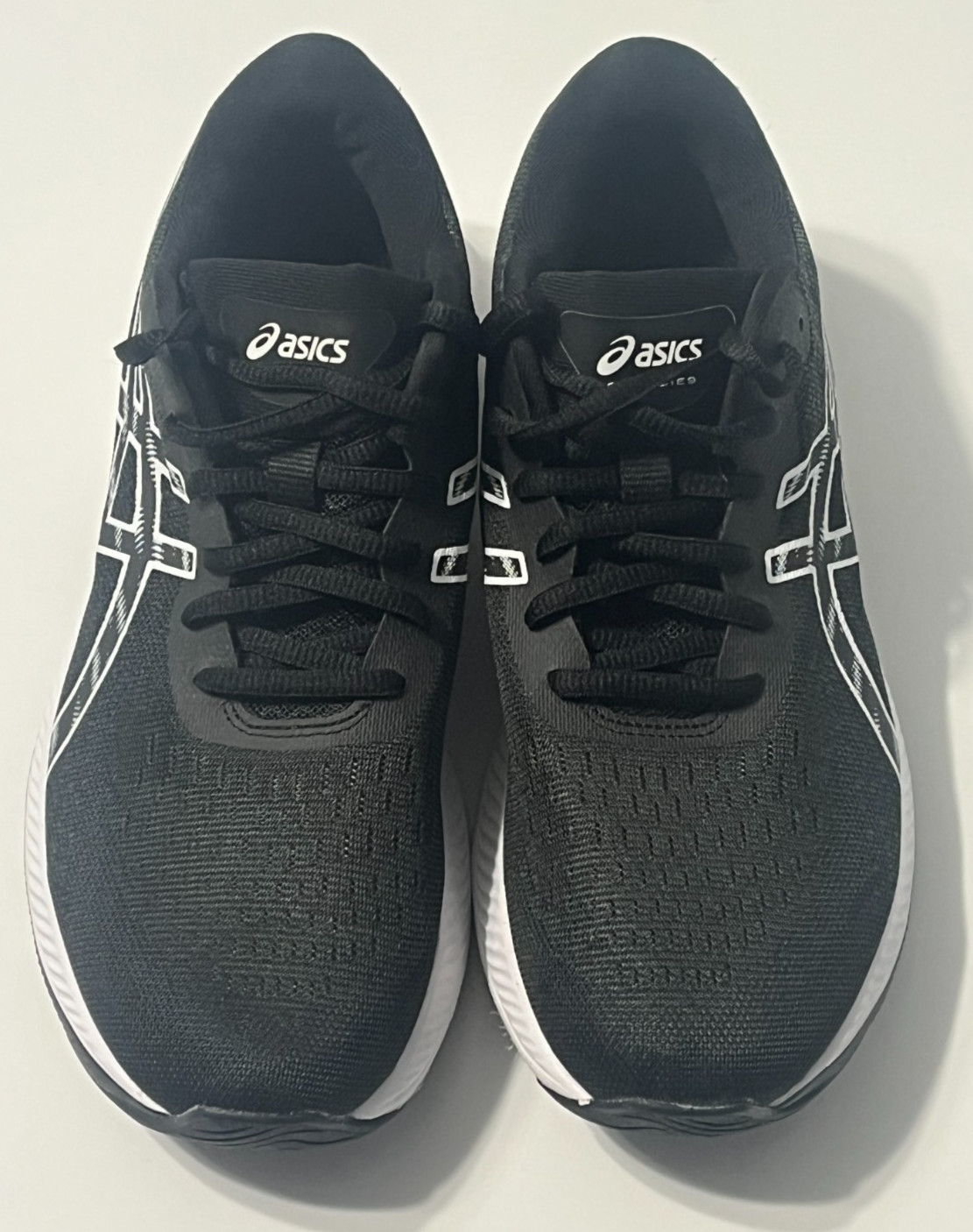 Women’s Asics Gel Excite 9 Ortholite Running Shoes Sneakers Black White Size 9