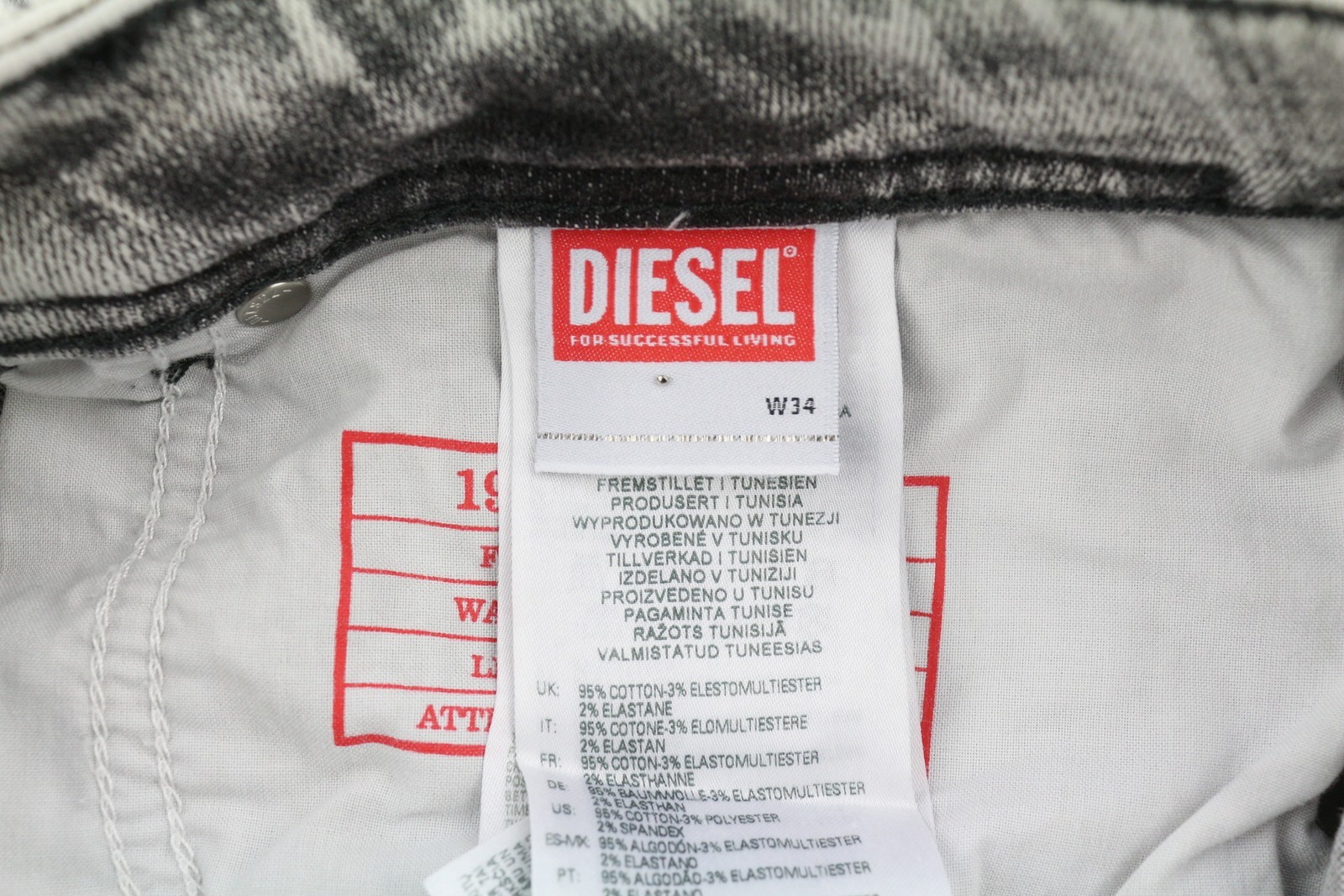 DIESEL 1979 Sleenker 09D89 Men’s Jeans W34/L34 Skinny Low Waist Stretch RRP195