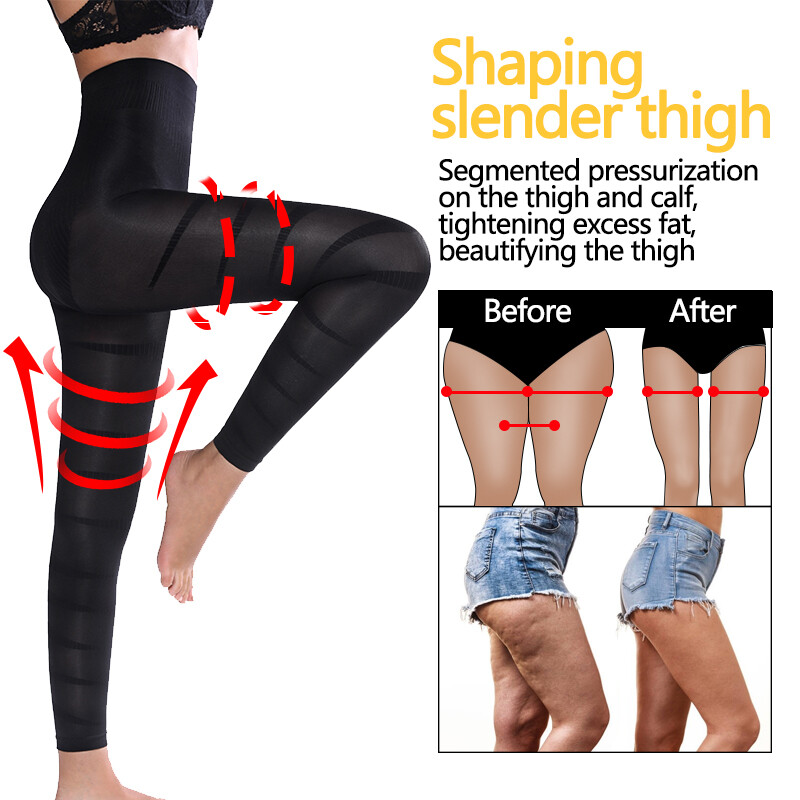 Anti Cellulite Compression Leggings Thigh Shaper High Waist Slim Pants Shapewear