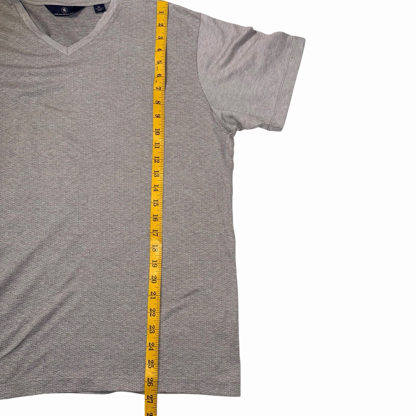 Hart Schaffner Marx Men’s Gray Textured V-Neck T-Shirt 100% Cotton Size XL
