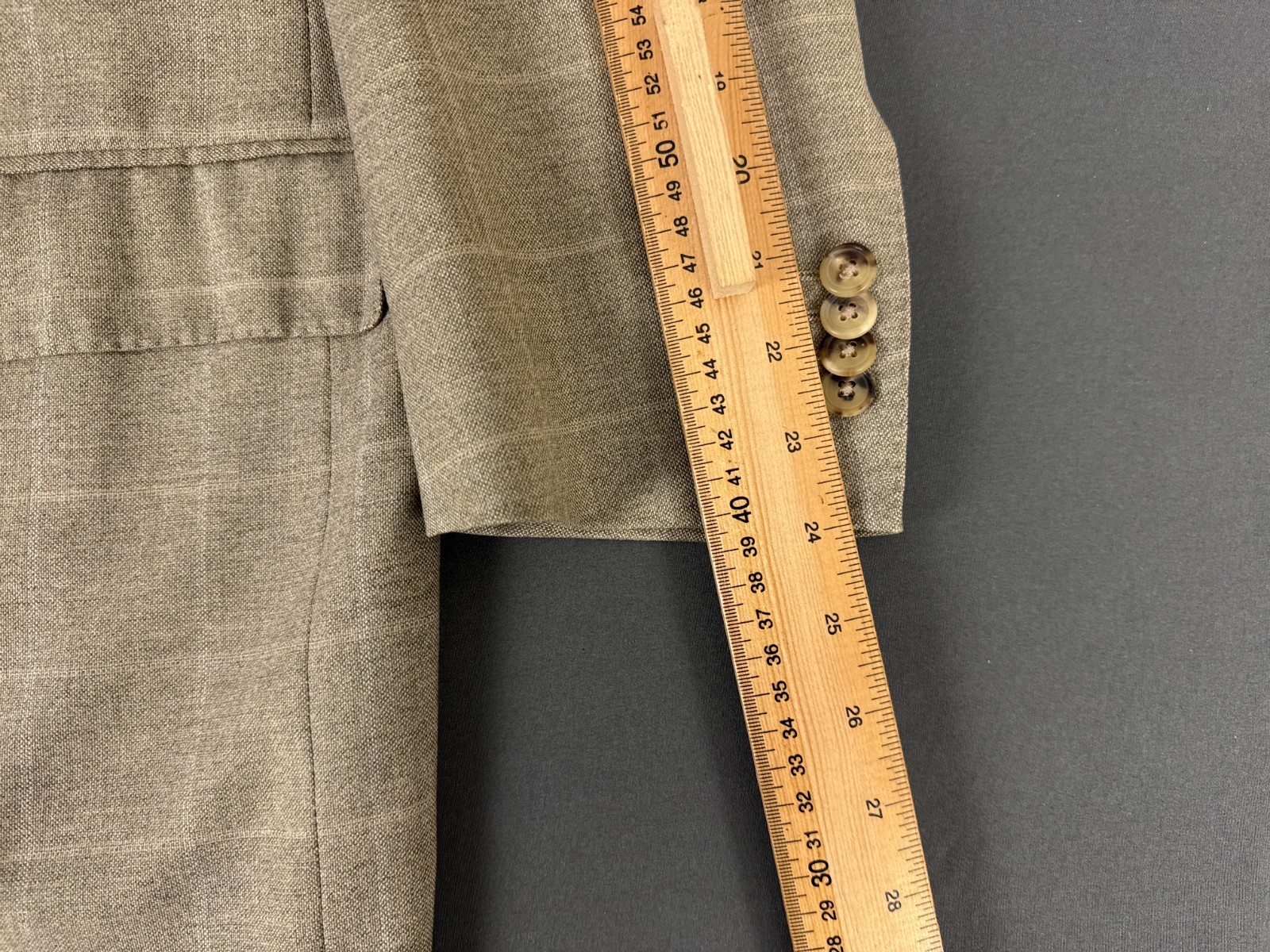 Corneliani Linea Sartoria Blazer EU58R UK48R Super 140s Beige Check Wool Jacket