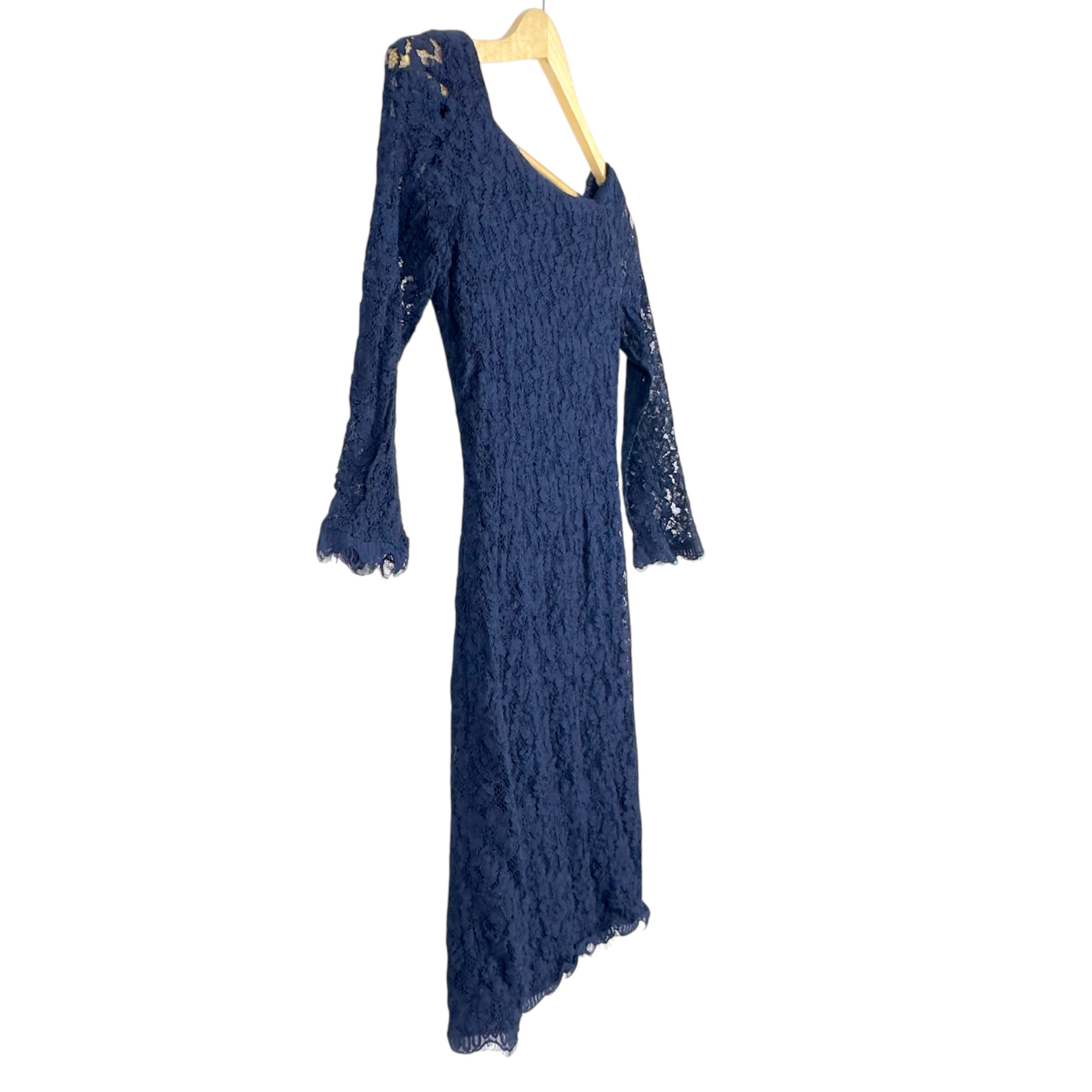 Diane Von Furstenburg Zarita Lace Mini Dress Navy Blue Women’s Size 2 Designer
