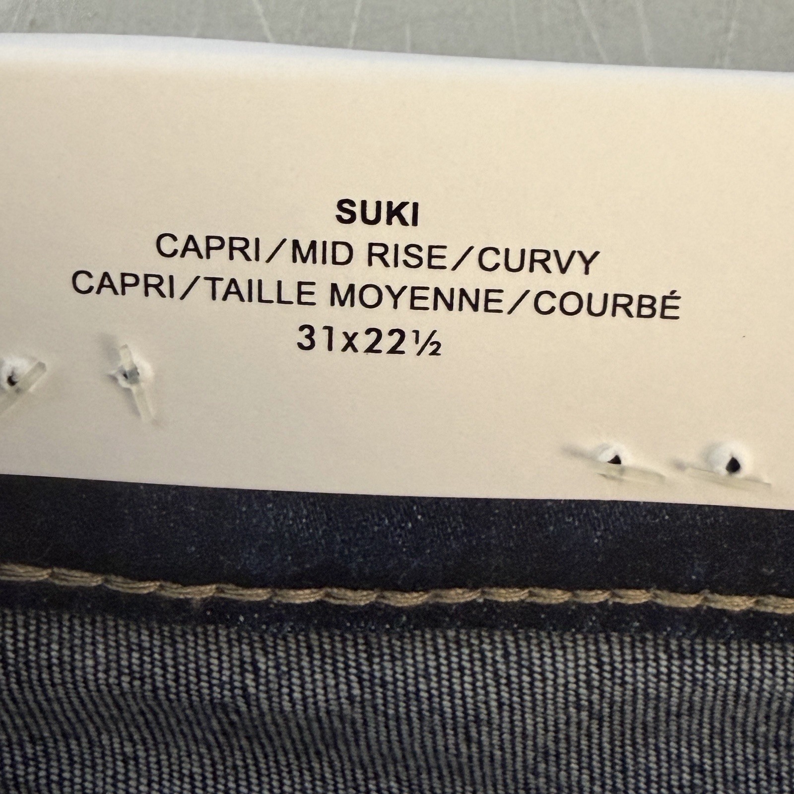 Silver Jeans Co Suki Capri Jeans Size 31×22.5 Mid Rise Curvy Cuffed Stretch NWT