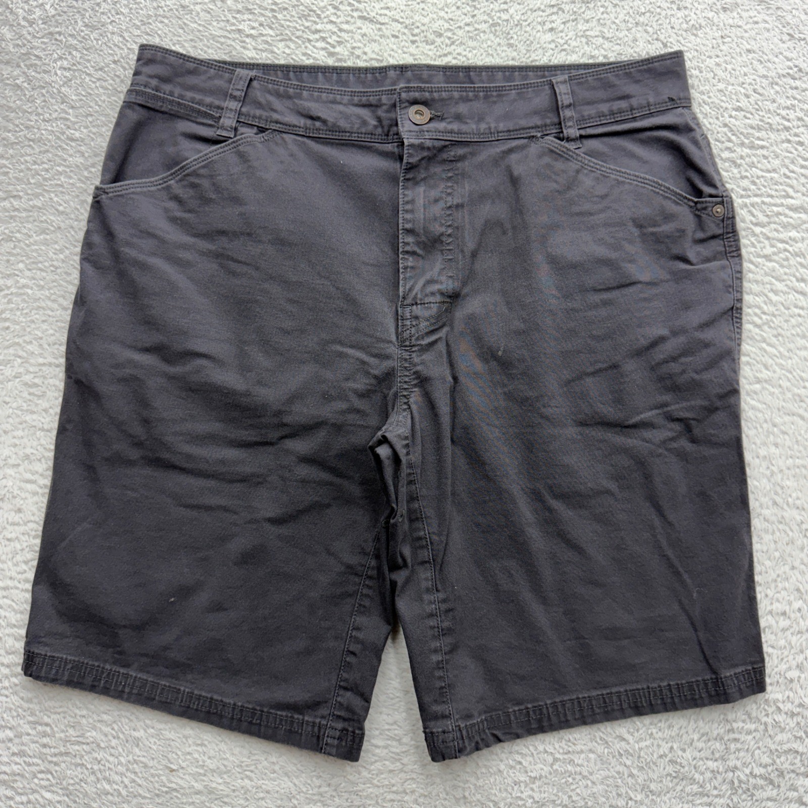 Prana Zion Mens 34 Charcoal Grey Organic Cotton Blend Stretch Hiking Shorts