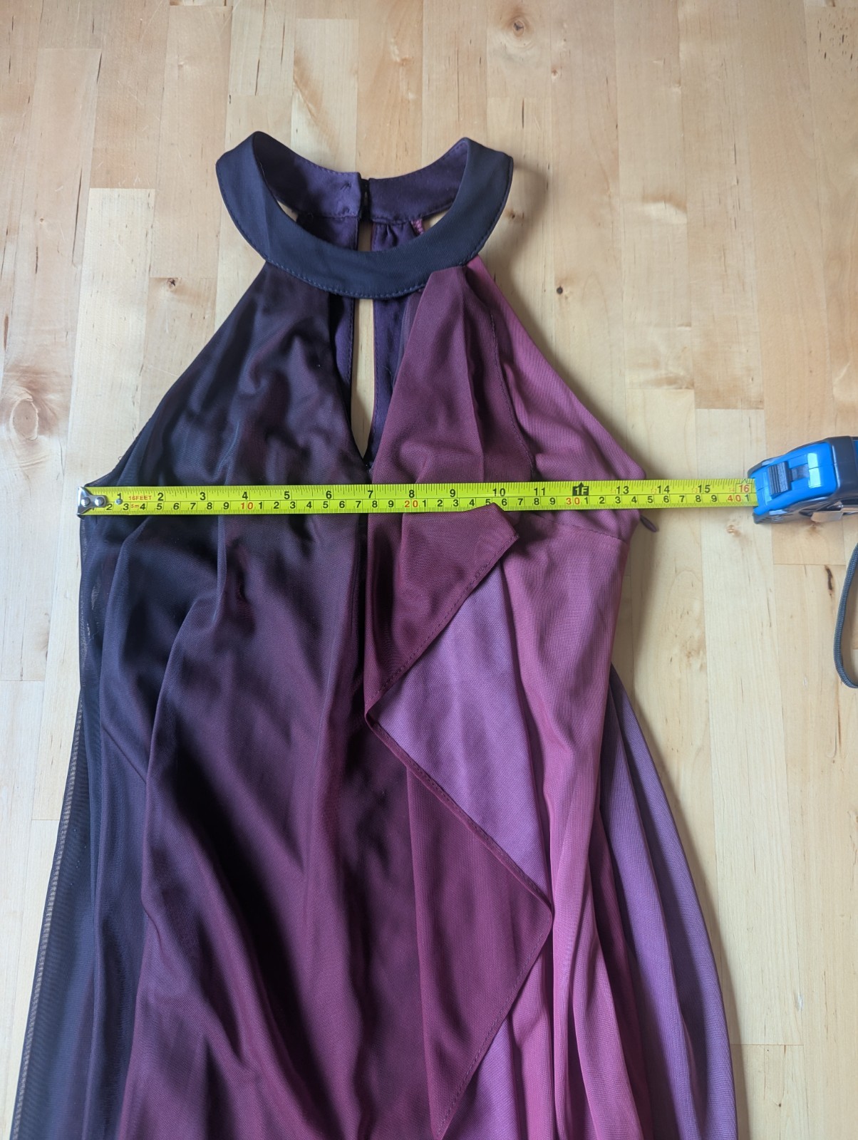 Le Chateau Knit Halter Ruffle Orchid / Purple Ombre Dress Size XXS