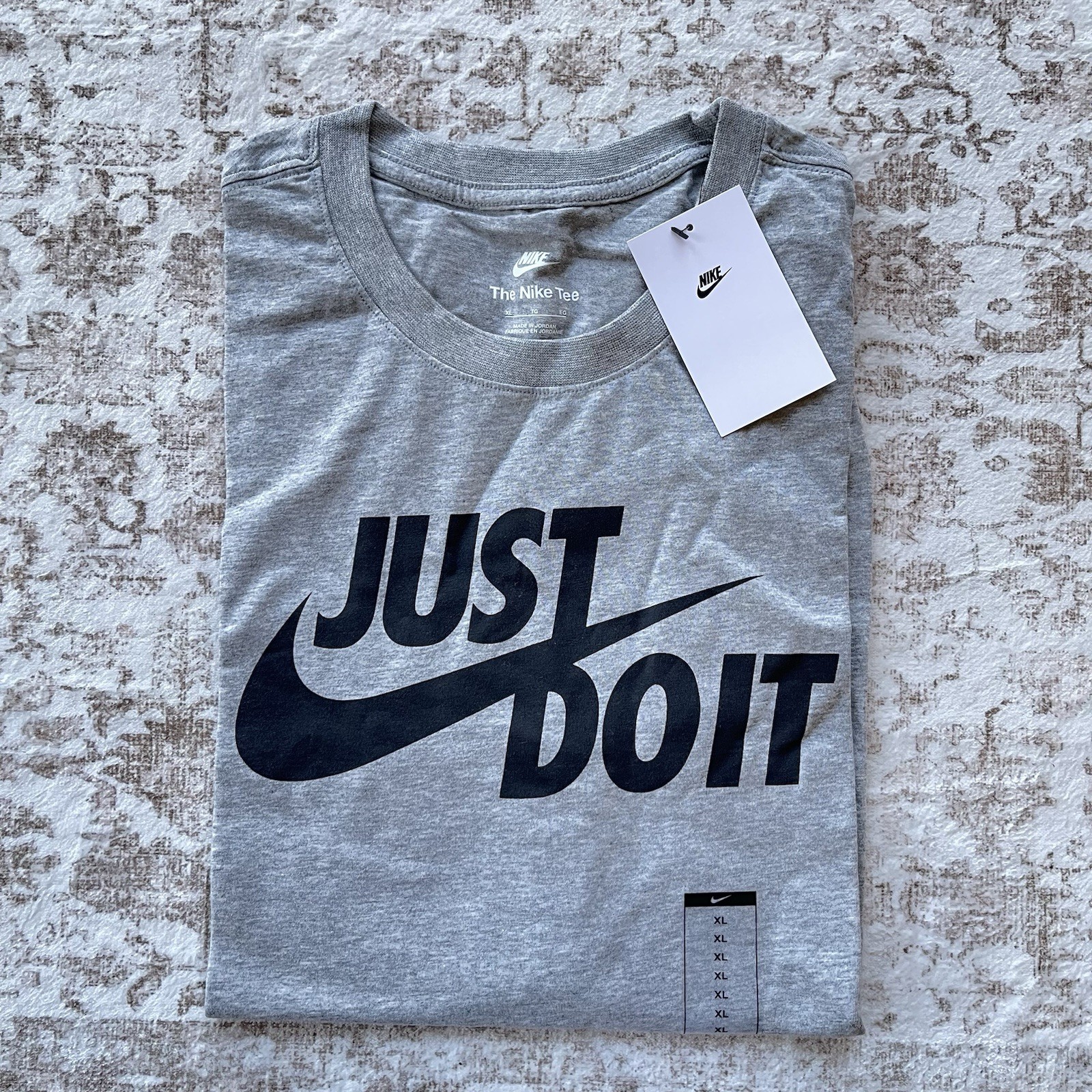 Nike Sportswear JUST DO IT Tee Heather Grey AR5006-063 Men’s XL
