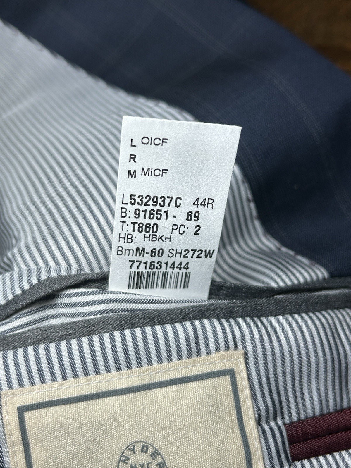 todd snyder Navy Mayfair Fit Blazer Suit Jacket 44R windowpane plaid wool Union