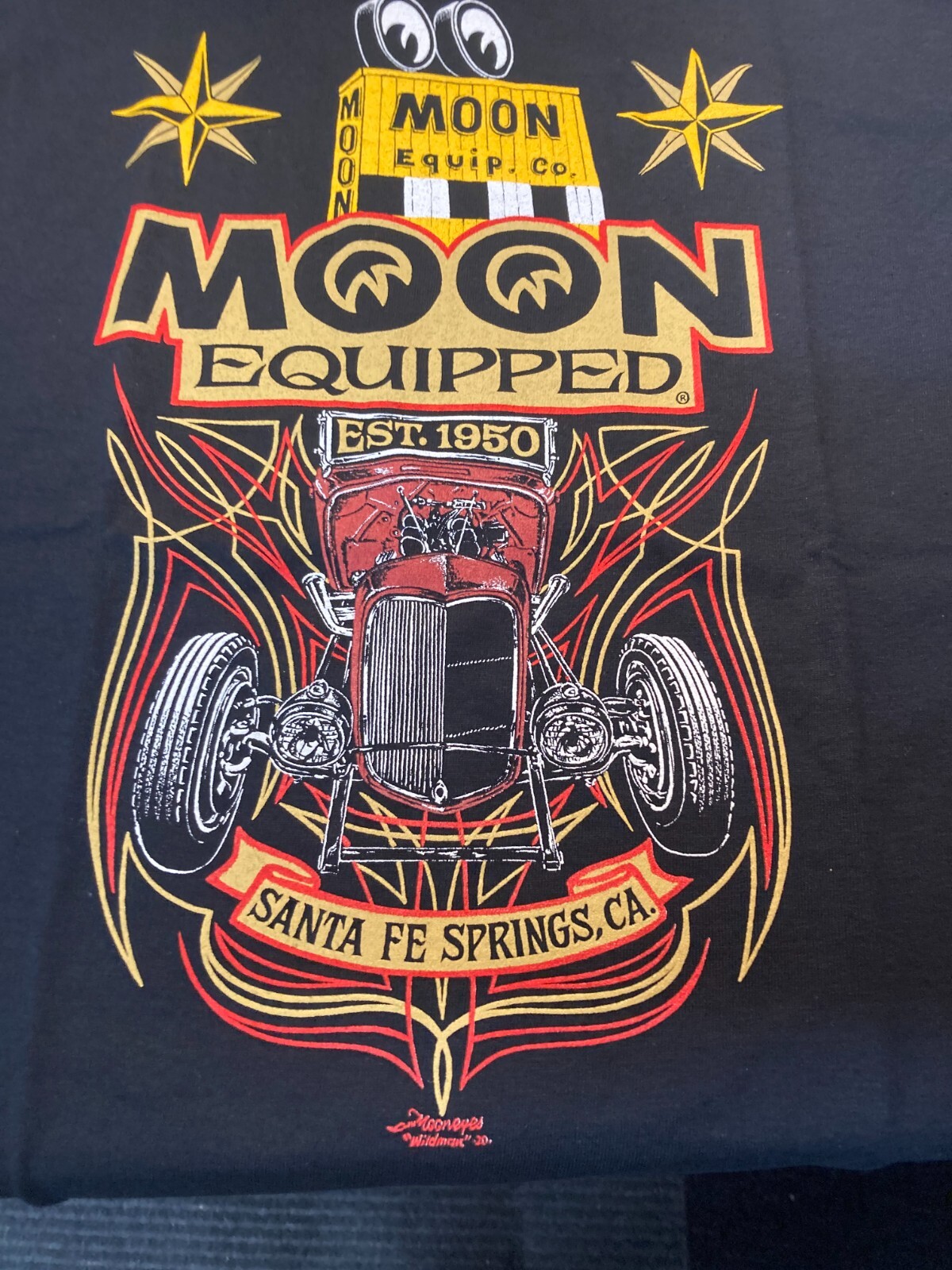 Mooneyes “Moon Equipped Roadster” (161) T-Shirt Black 100%Cotton