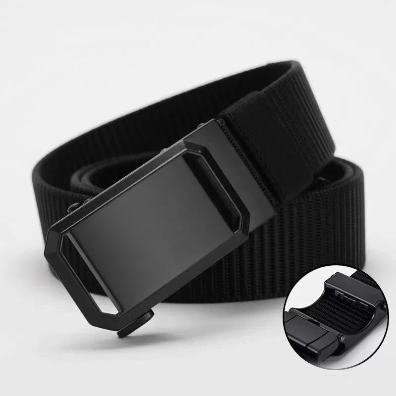 Mens Ratchet Belt Nylon Web Belts for with Automatic Slide Buckle Tactical Belt*