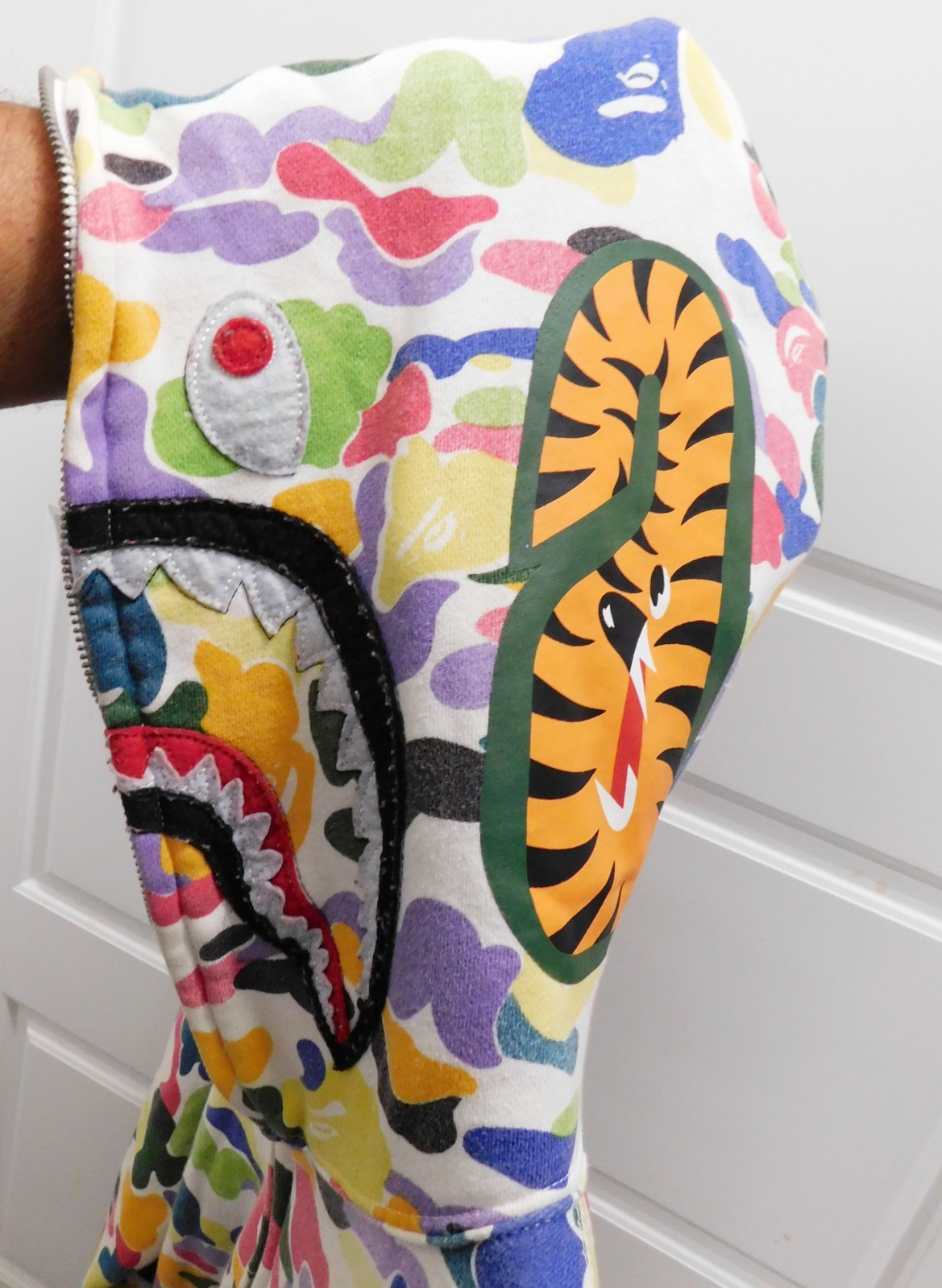 A Bathing Ape BAPE Shark Full Zip Hoodie Multicolor Camo Men’s M