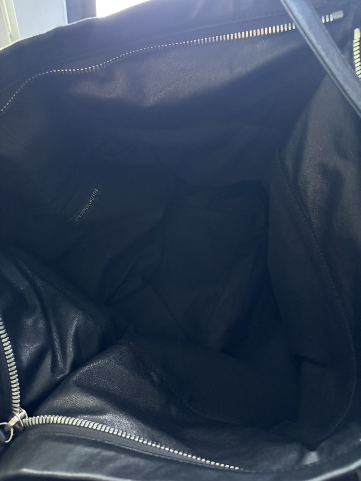 archive ANN DEMEULEMEESTER Black Leather Bag 2001