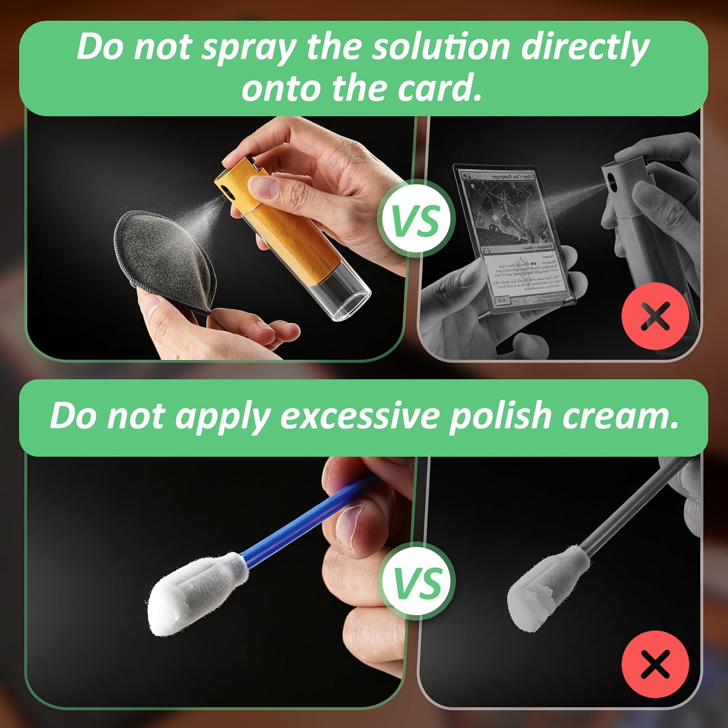 227 Pcs Card Care Clean Kit – Card Repair Polishing Kit with Cleaning Spray Poli