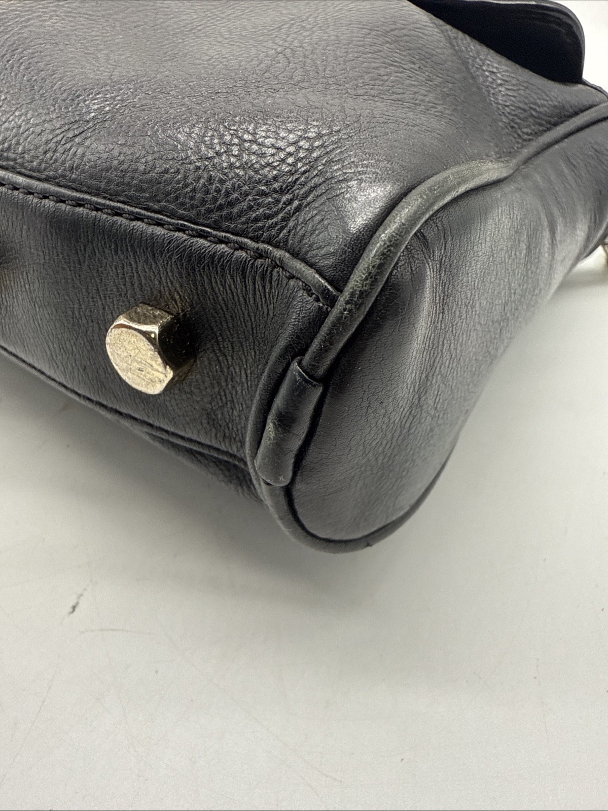 Rebecca Minkoff Mini MAC Black Leather Crossbody Silver Chain Hardware