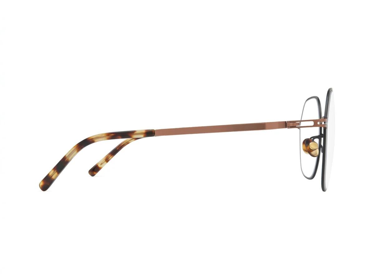 Mykita Kari Glasses Frames Shiny Copper Black 262 50-20mm Round Authentic