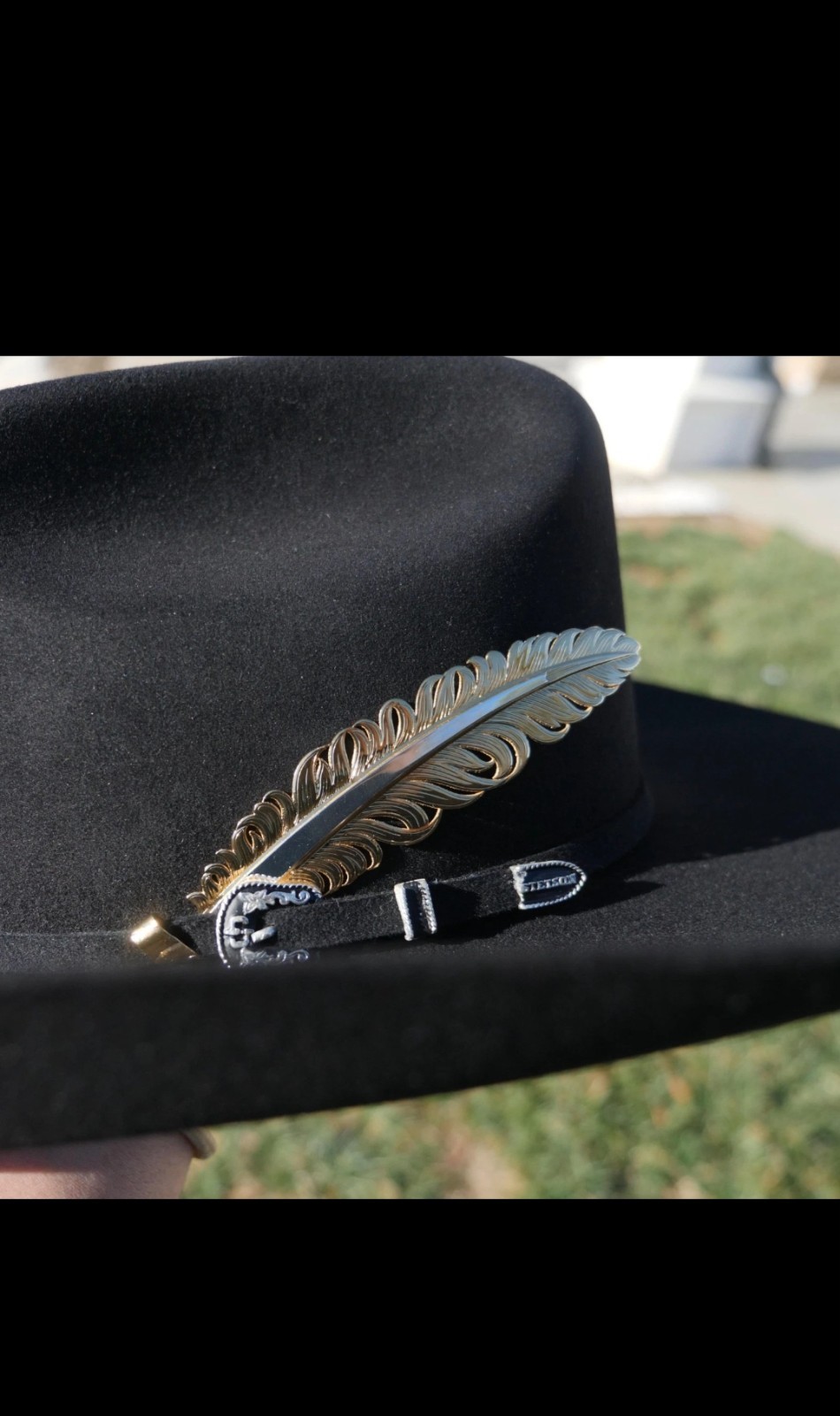 Silver Gold Hat Feather for Cowboy Hat Two Tone Pluma Gift Item