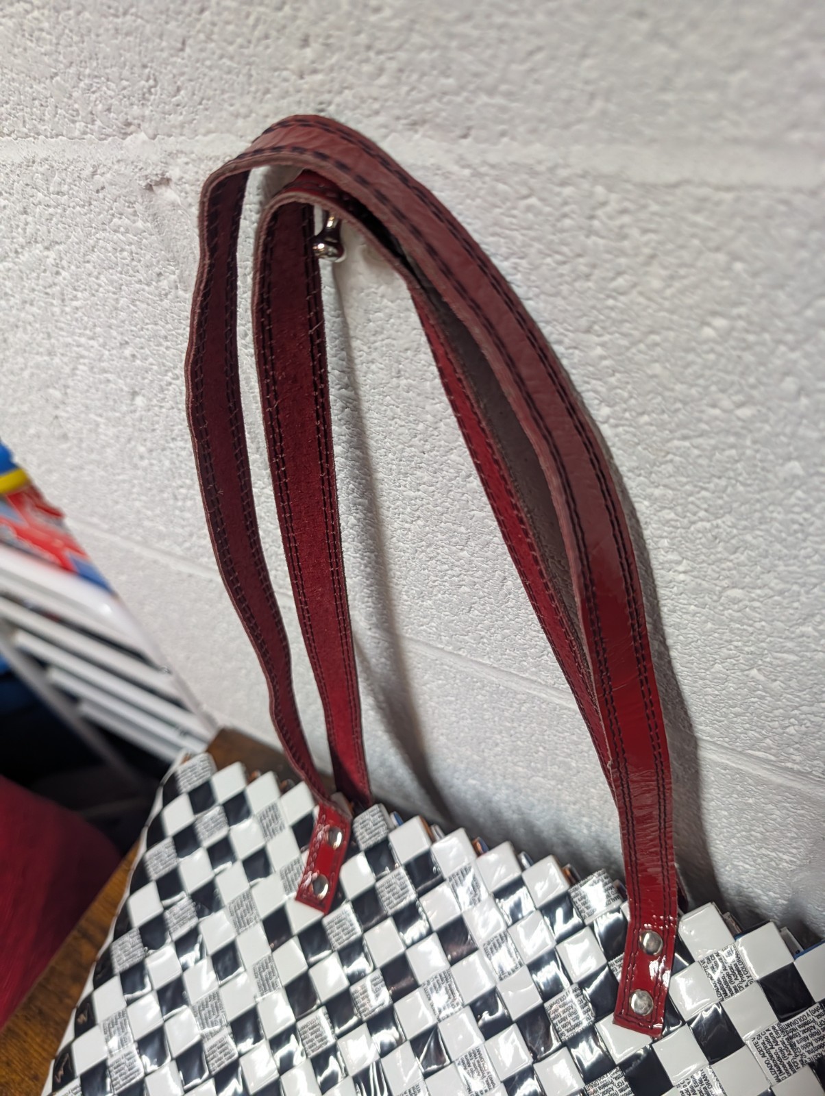 Nahui Ollin Candy Wrapper Purse Over The Shoulder Bag White & Black Eco-Chic